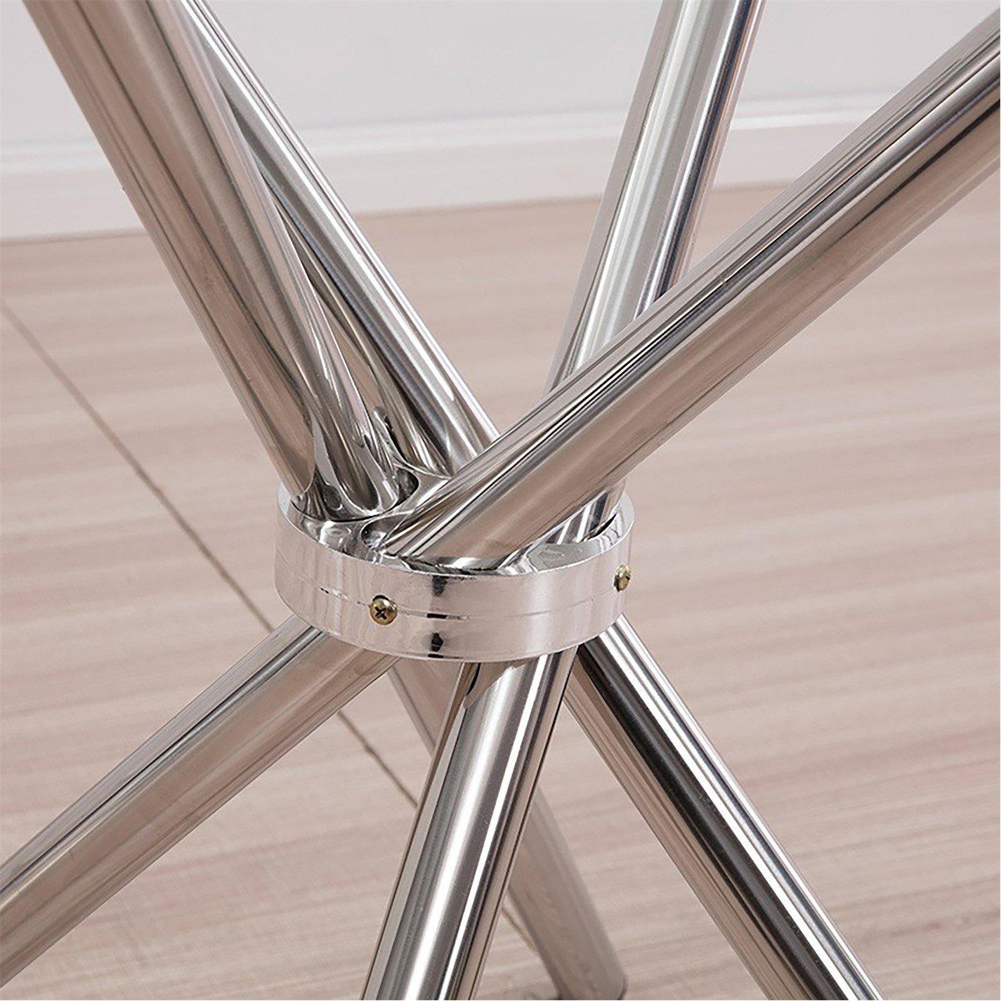 Transparent - Kabinet UK - Round Tempered Glass Table with 4 Chrome Legs - 5