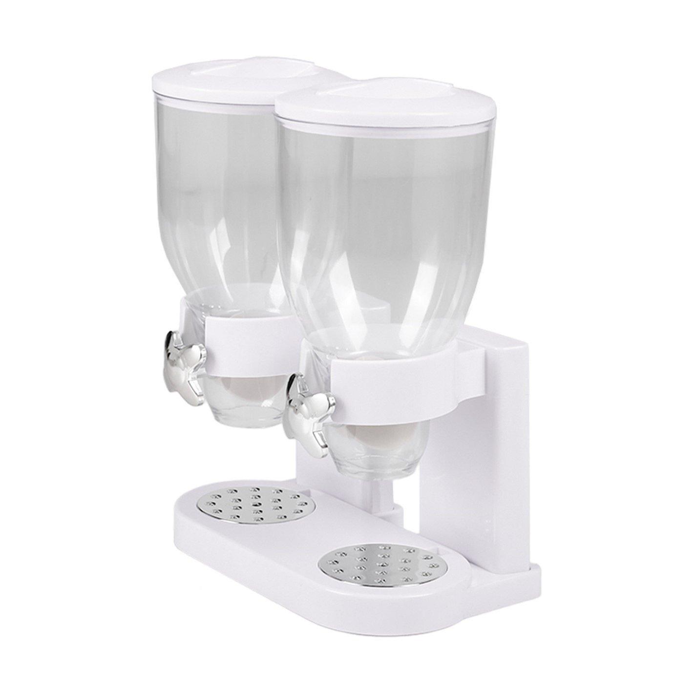 White - LIFE IDEAS - Transparent Food Dispenser with Rotating Knob - 3