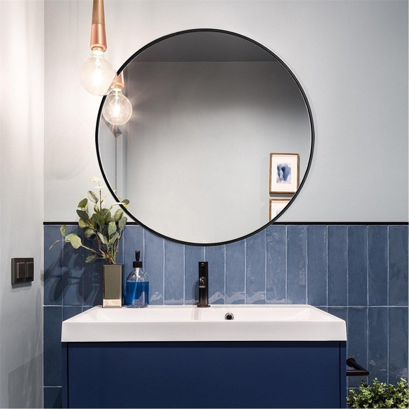 Black - Kabinet UK - Black Round Wall-Mounted Bathroom Mirror 80cm - 3