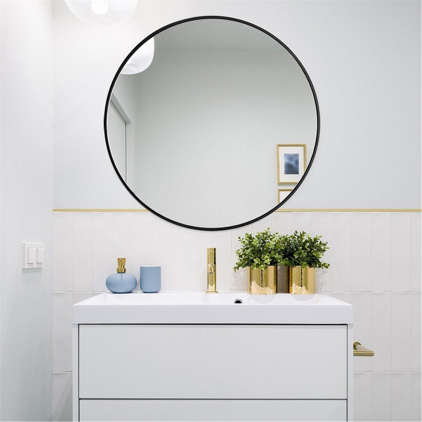 Black - Kabinet UK - Black Round Wall-Mounted Bathroom Mirror 80cm - 5