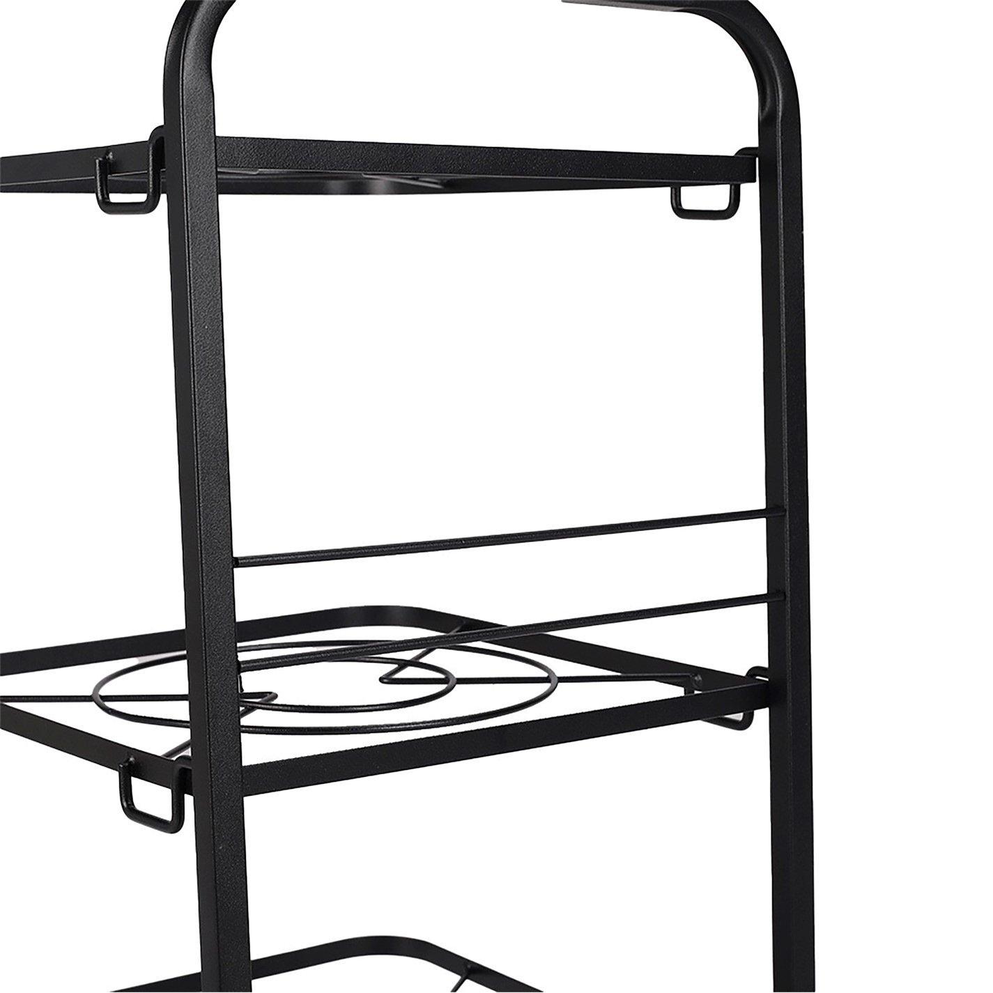 Black - LIFE IDEAS - 4-Tier Adjustable Metal Pot Rack for Kitchen - 3