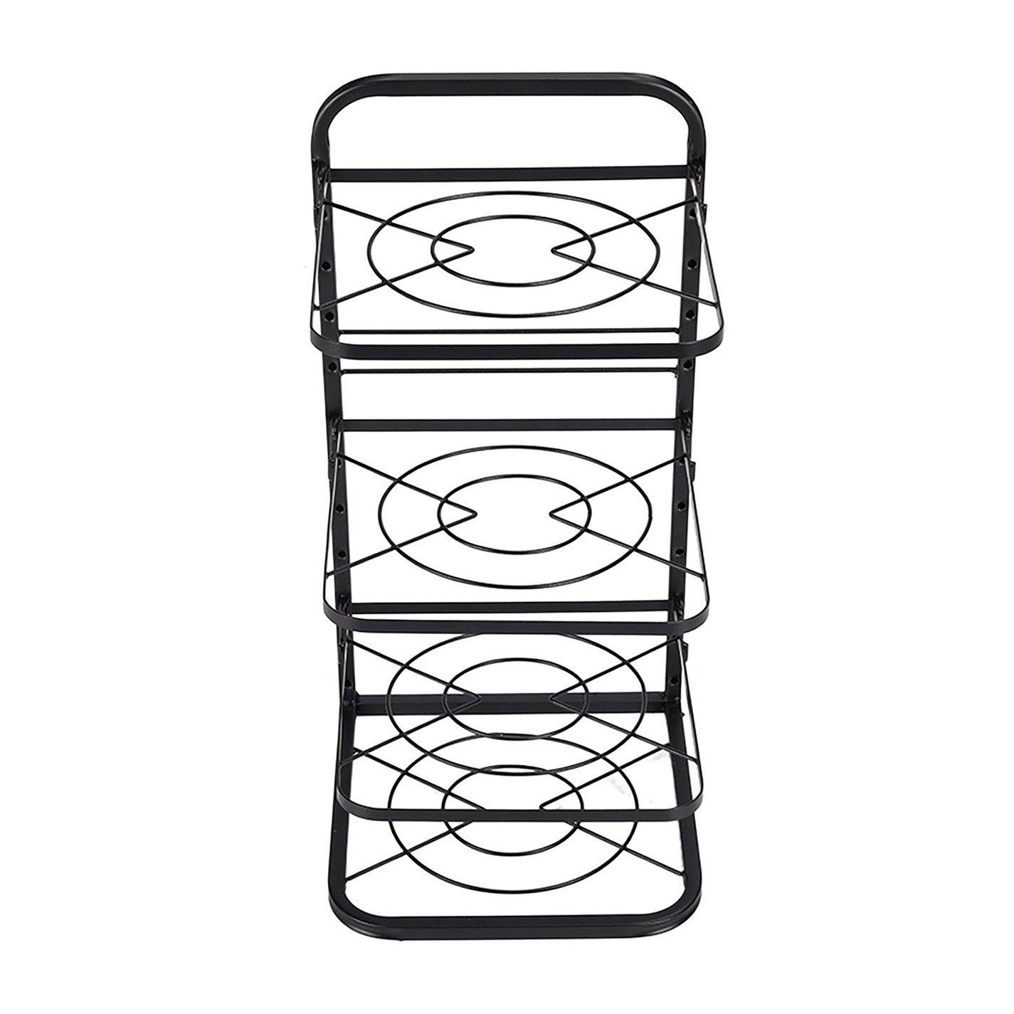 Black - LIFE IDEAS - 4-Tier Adjustable Metal Pot Rack for Kitchen - 5