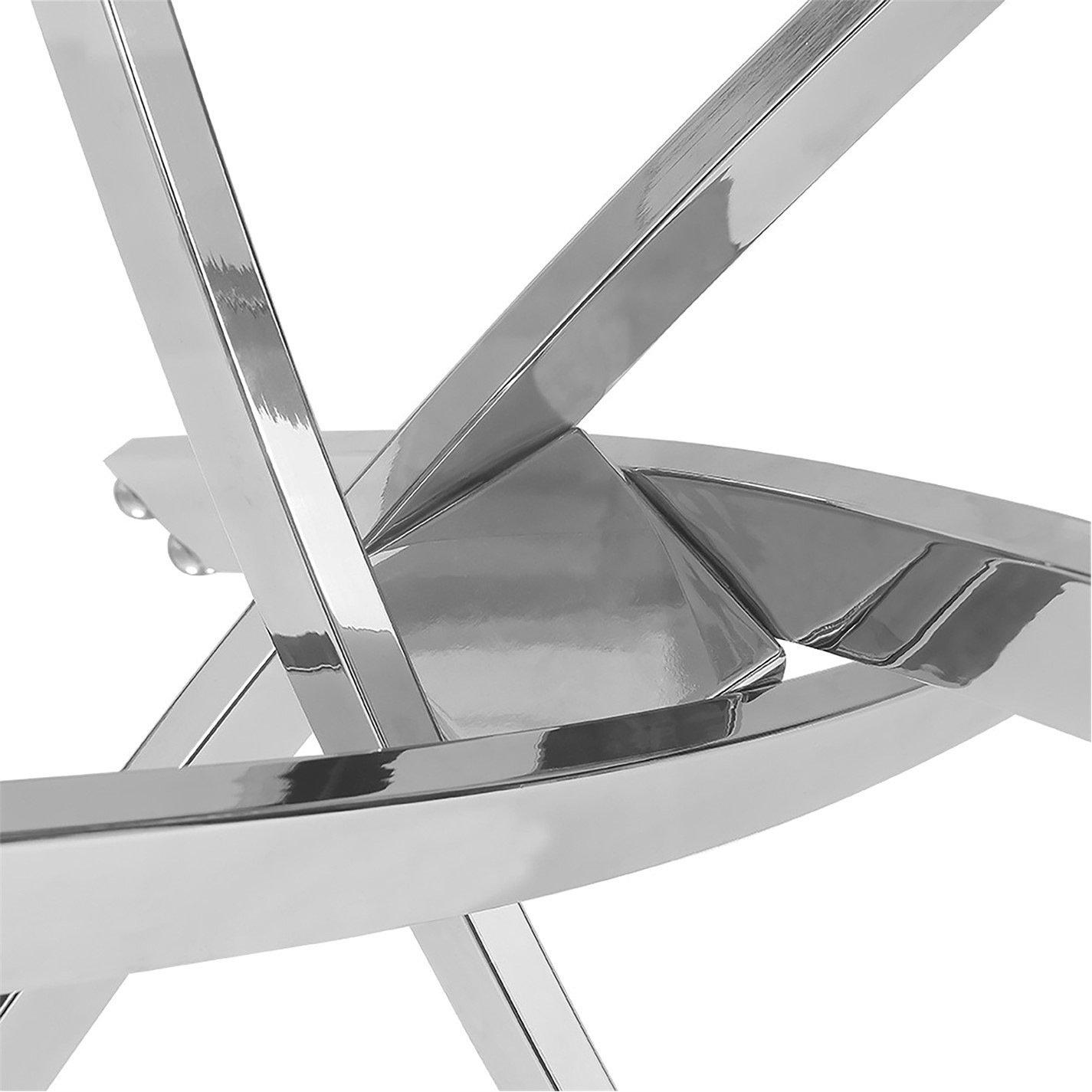 Transparent - Kabinet UK - Rectangular Tempered Glass Table with Chrome Legs - 5