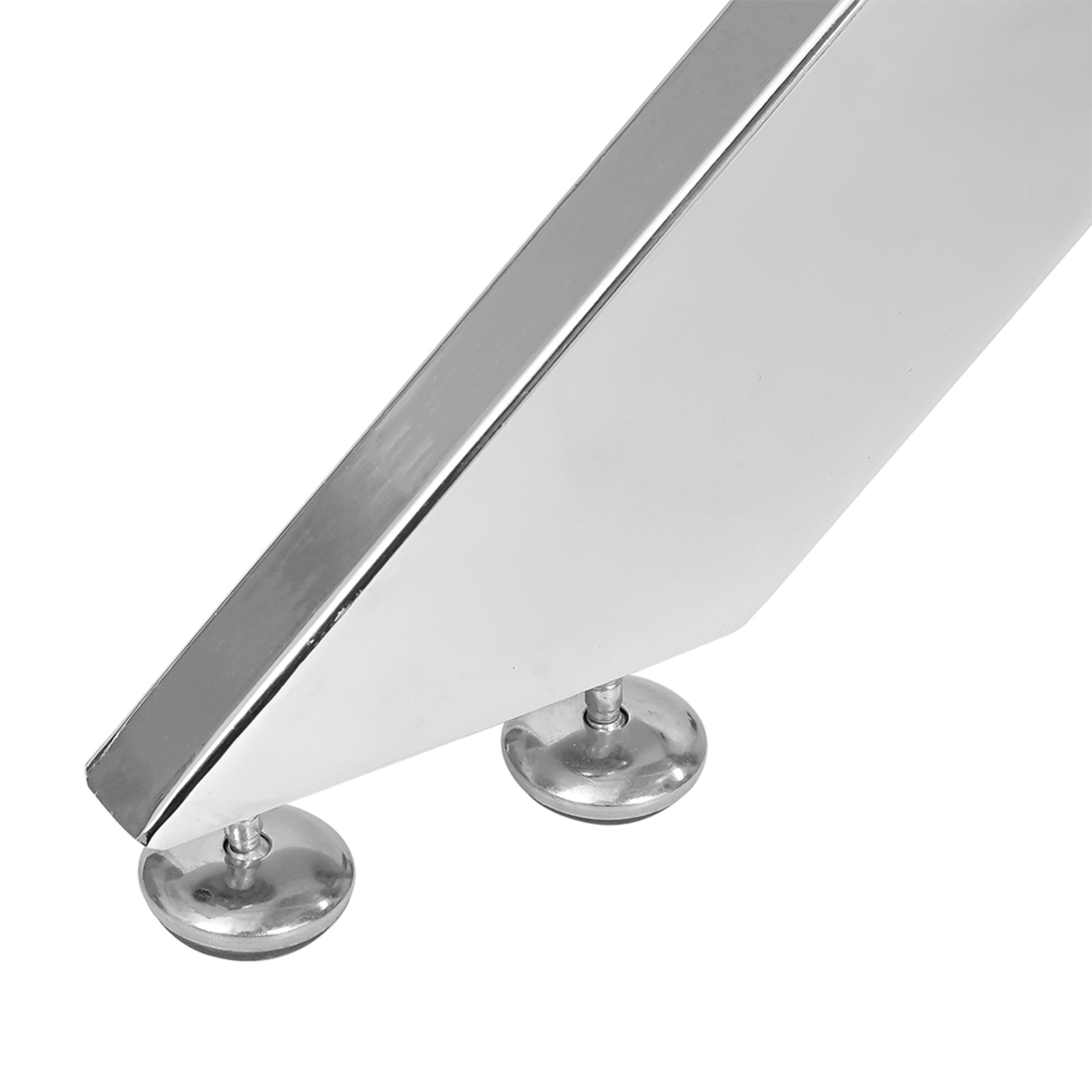 Transparent - Kabinet UK - Rectangular Tempered Glass Table with Chrome Legs - 6