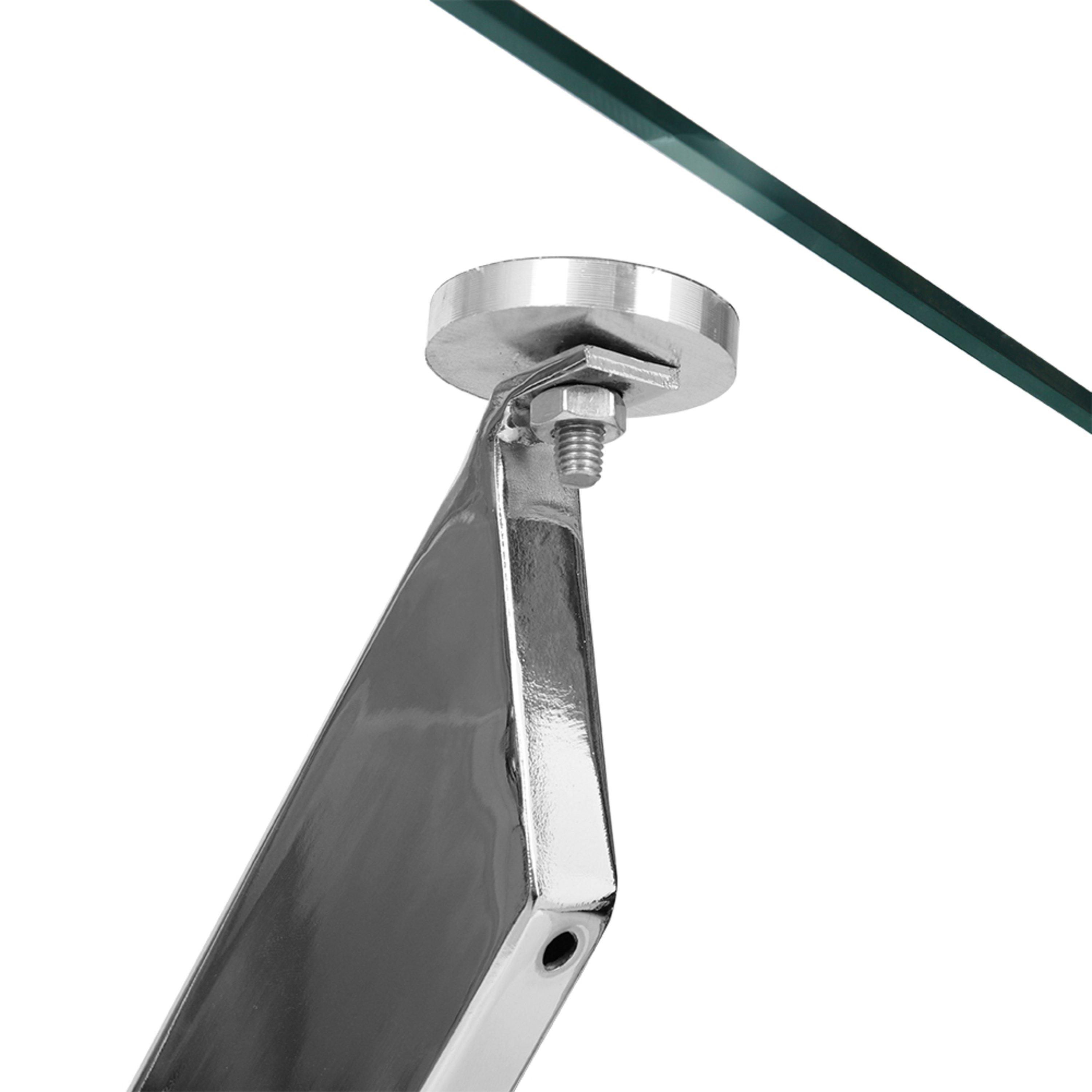 Transparent - Kabinet UK - Rectangular Tempered Glass Table with Chrome Legs - 7