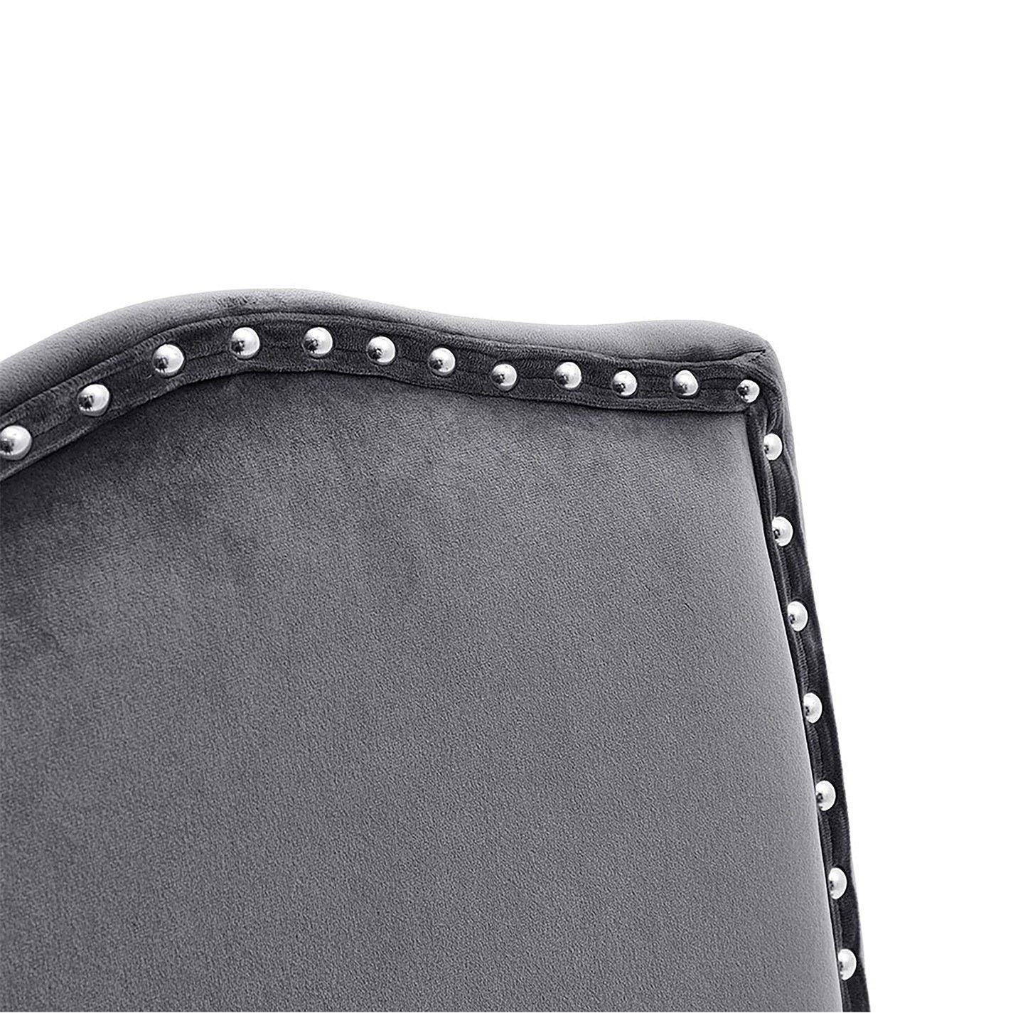 Grey - Kabinet UK - 2 PCS Velvet High Backrest Dinning Chair - 5