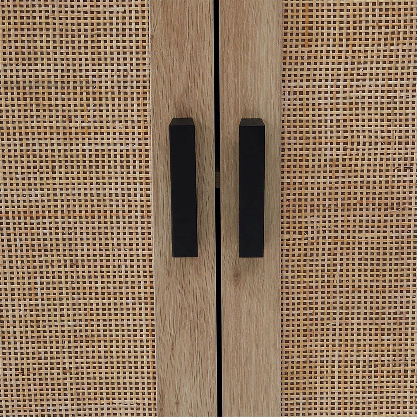 Brown - Kabinet UK - Rattan Sideboard with Double Doors and Shelf - 5