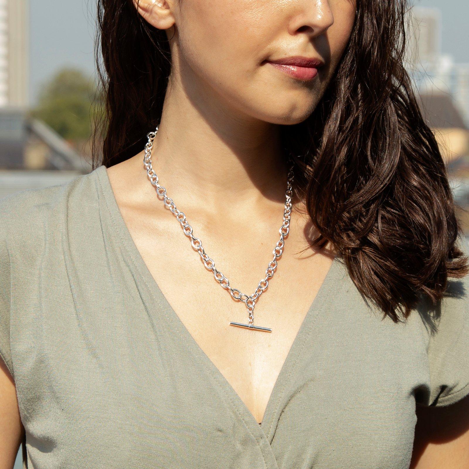 Sterling Silver - Be You - Sterling Silver T-Bar Belcher Chain Necklace - 3