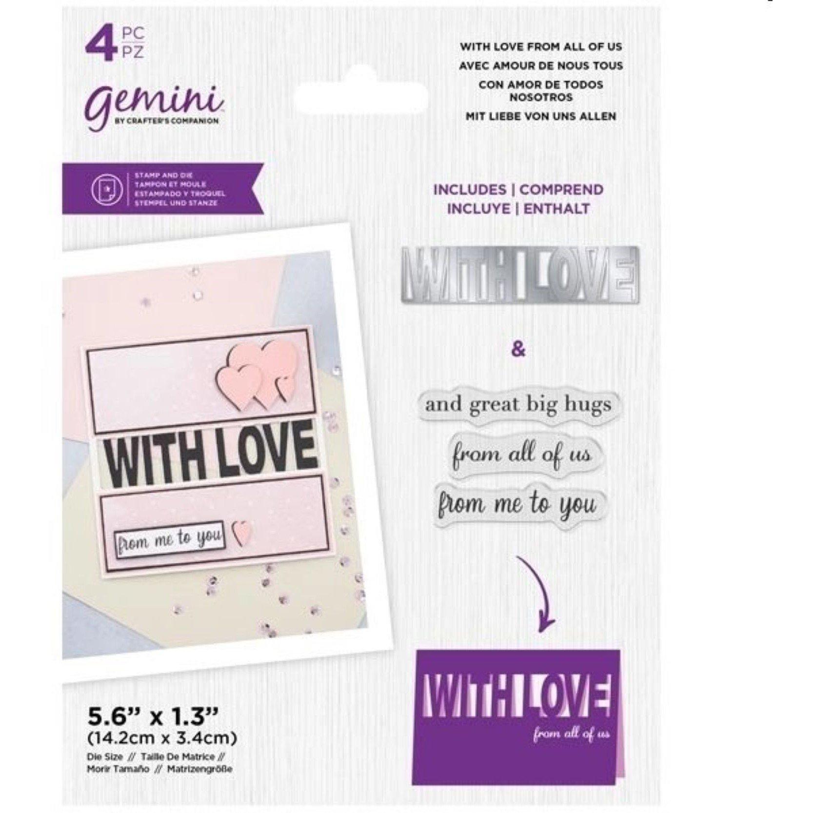 Multi - Crafters Companion - With Love From All Of Us Stamp & Die Set - 1