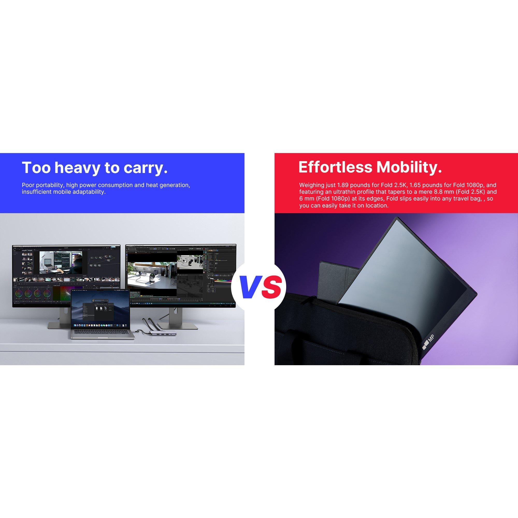 Black - MobilePixel - Mobile Pixel 16 Fold 2.5K QHD Portable USB-C Monitor - 7