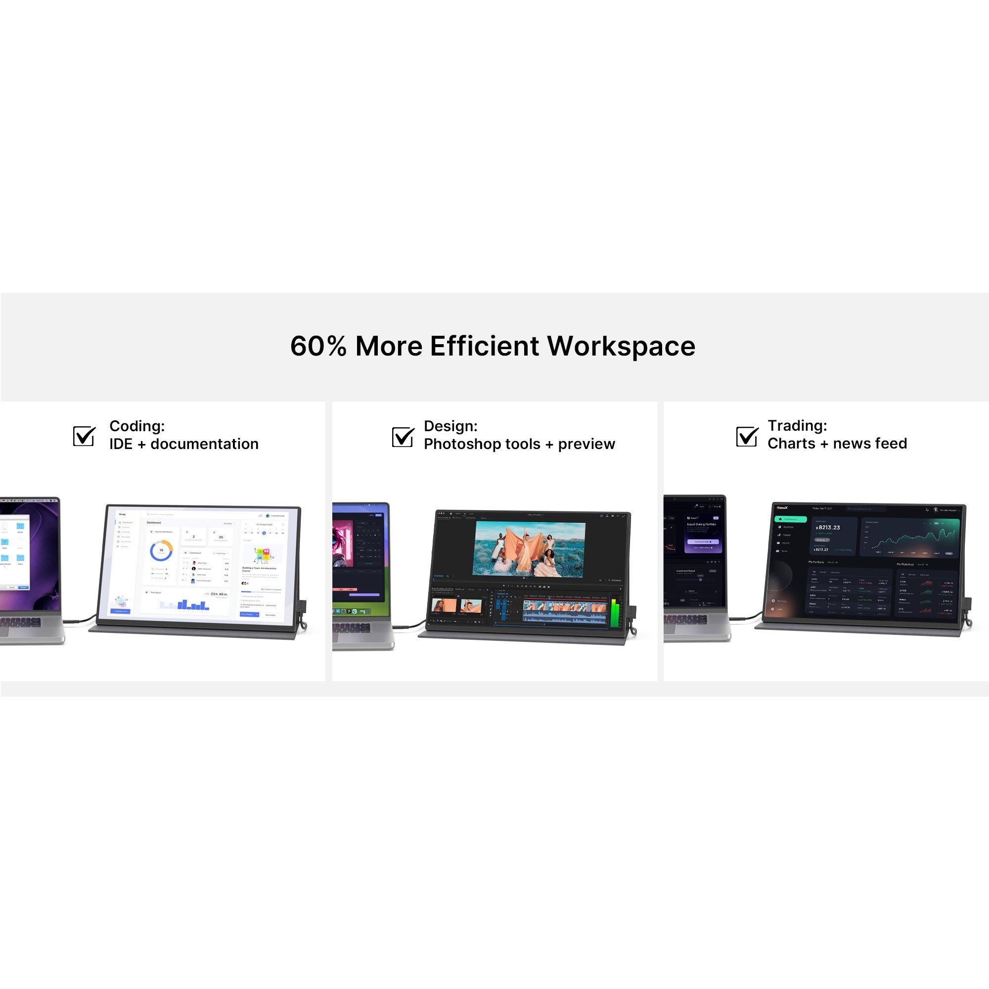 Black - MobilePixel - Mobile Pixel 16 Fold 2.5K QHD Portable USB-C Monitor - 10