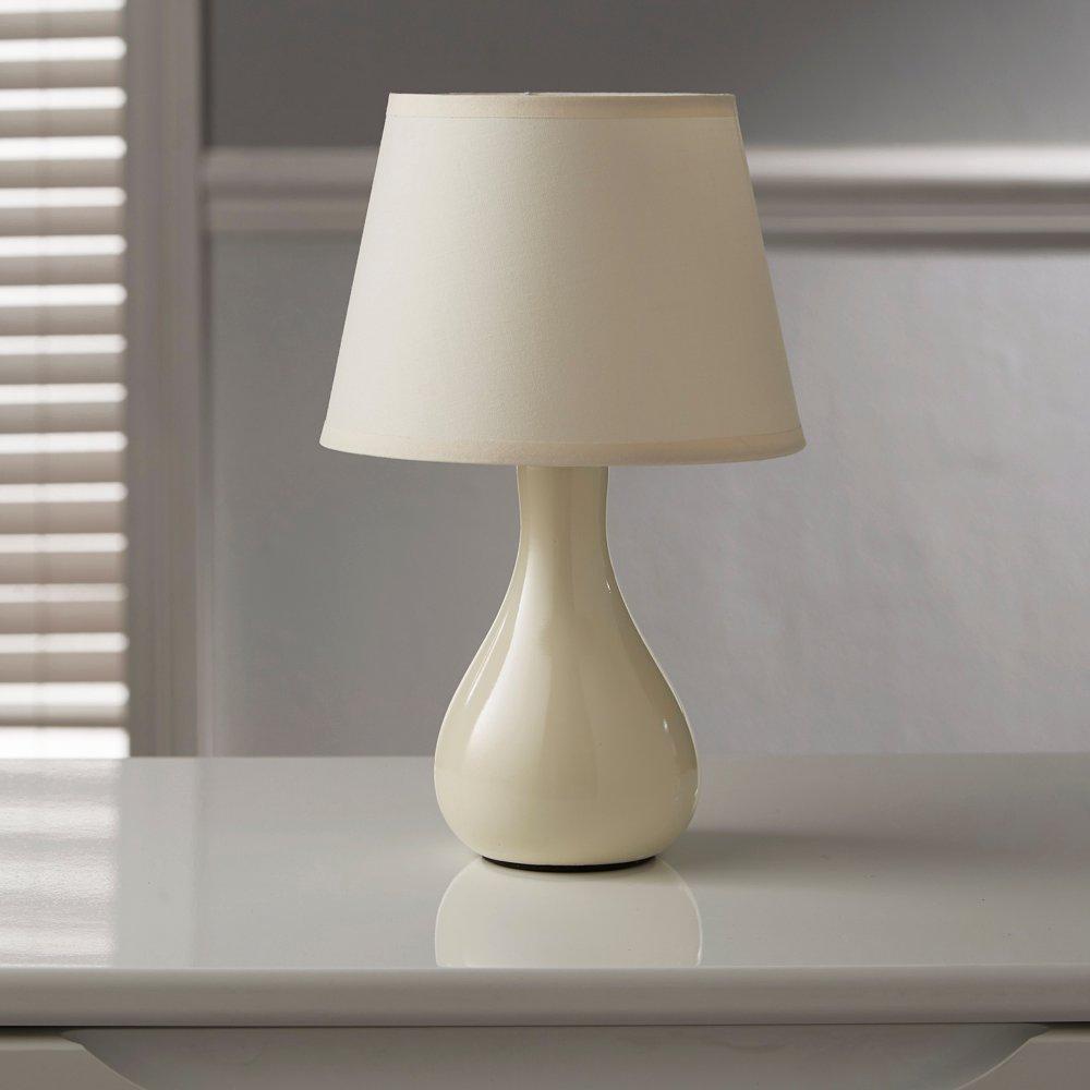 Cream - K Living - Calvin Small Ceramic Cream Table Lamp & Shade - 1