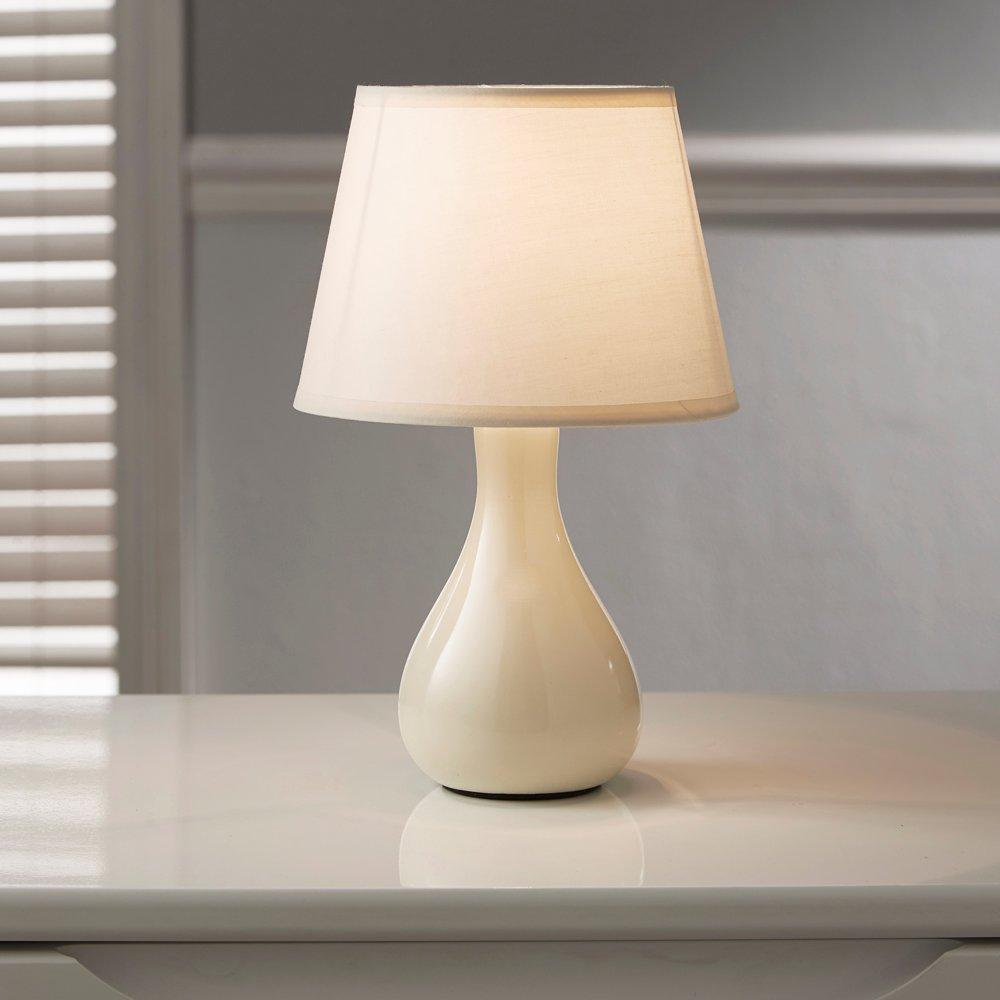 Cream - K Living - Calvin Small Ceramic Cream Table Lamp & Shade - 2