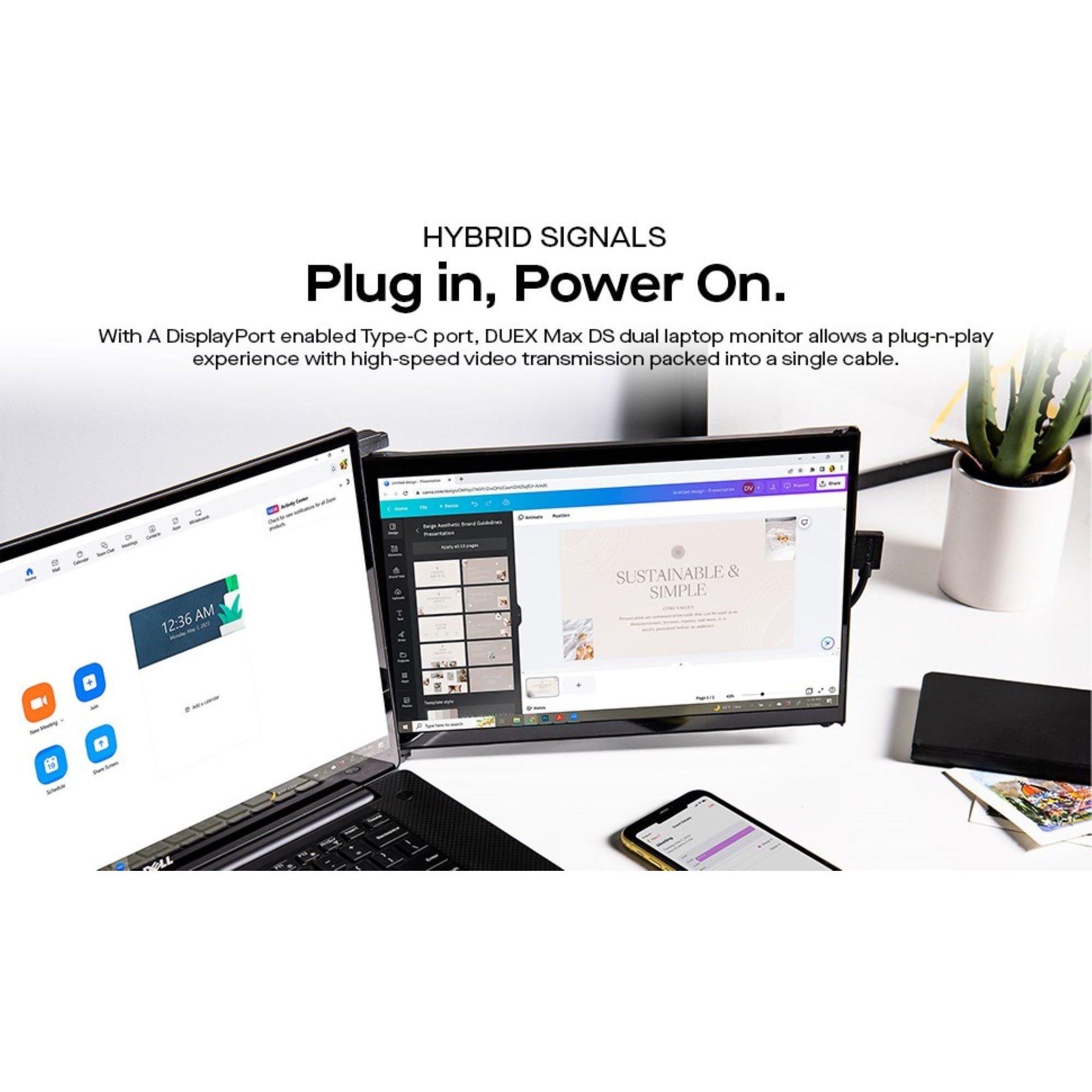 Black - MobilePixel - Mobile Pixels DUEX Max DS 14 IPS Full HD Portable USB-C Monitor - 2