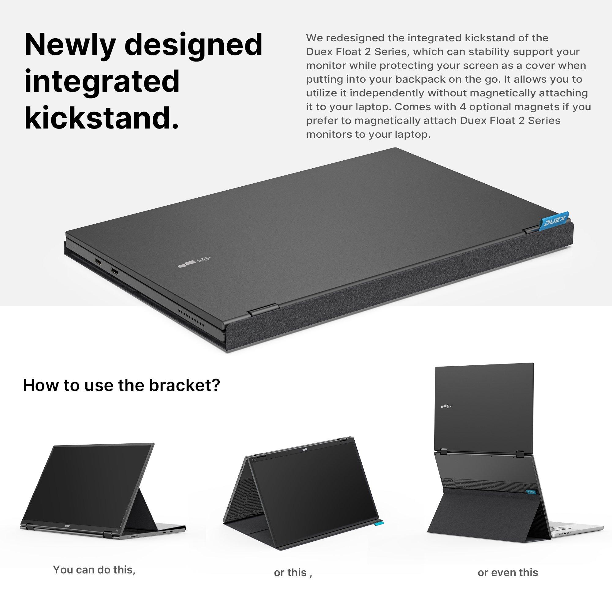 Black - MobilePixel - Mobile Pixel Duex Float 2 15.6 Full HD 1080p Portable USB-C Monitor - 6