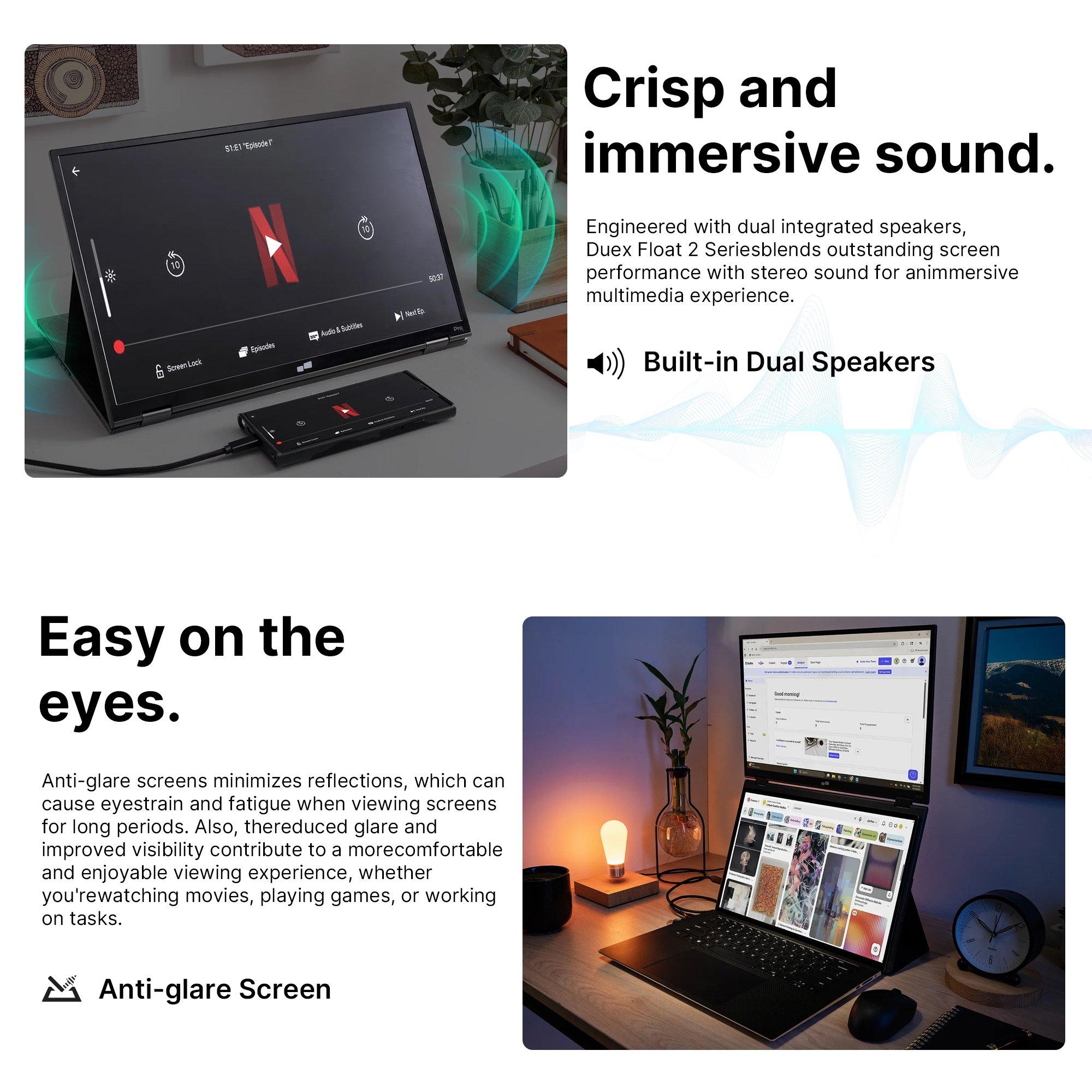 Black - MobilePixel - Mobile Pixel Duex Float 2 15.6 Full HD 1080p Portable USB-C Monitor - 7