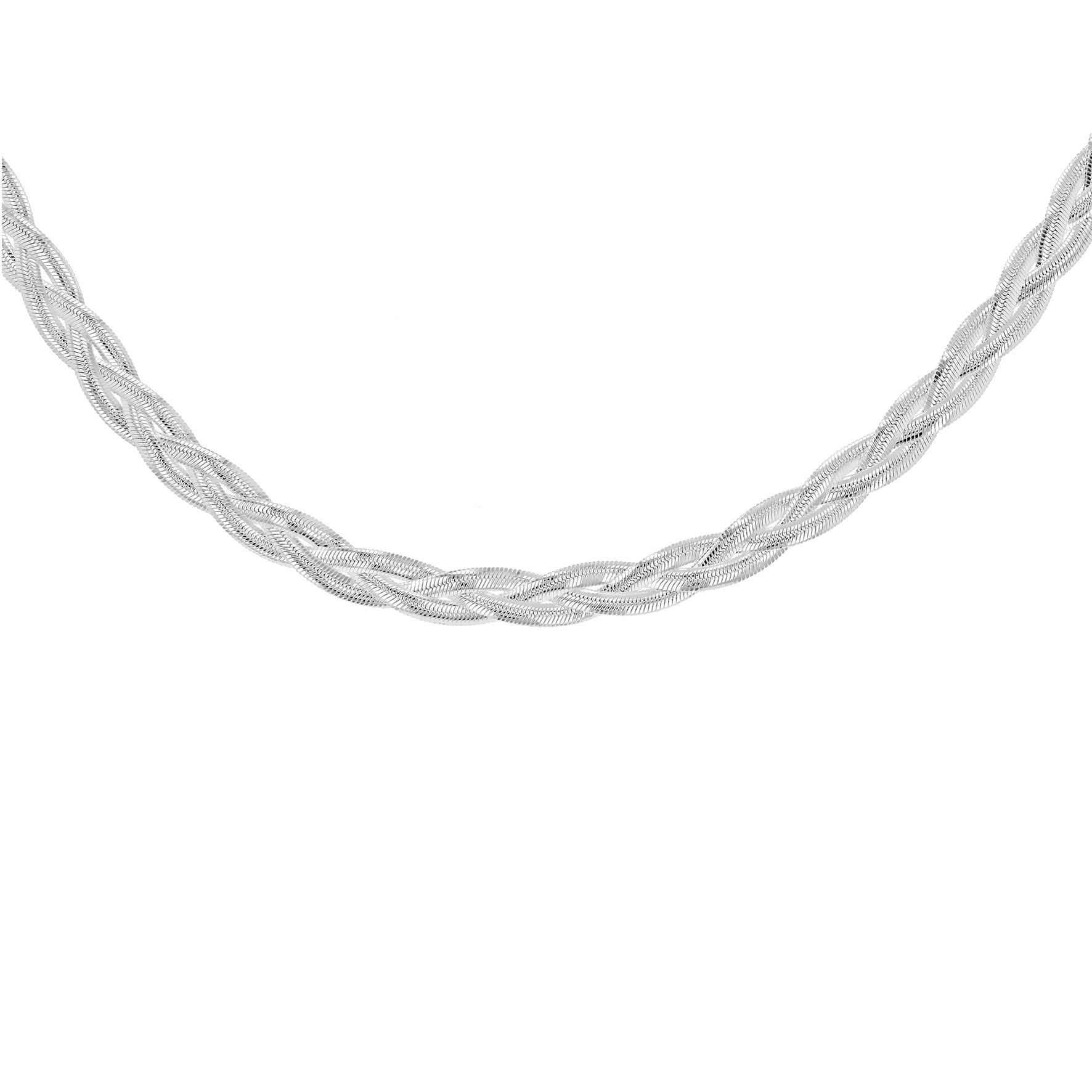Sterling Silver - Be You - Sterling Silver Twined Herringbone Necklace - 1