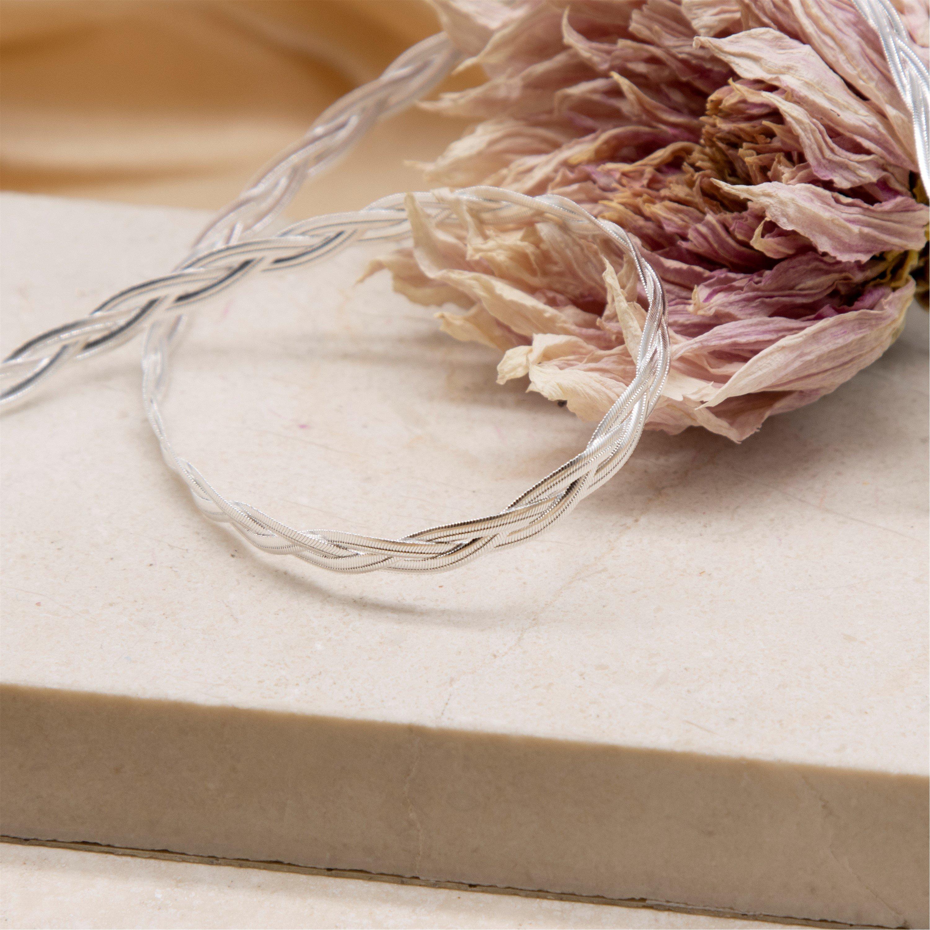 Sterling Silver - Be You - Sterling Silver Twined Herringbone Necklace - 3