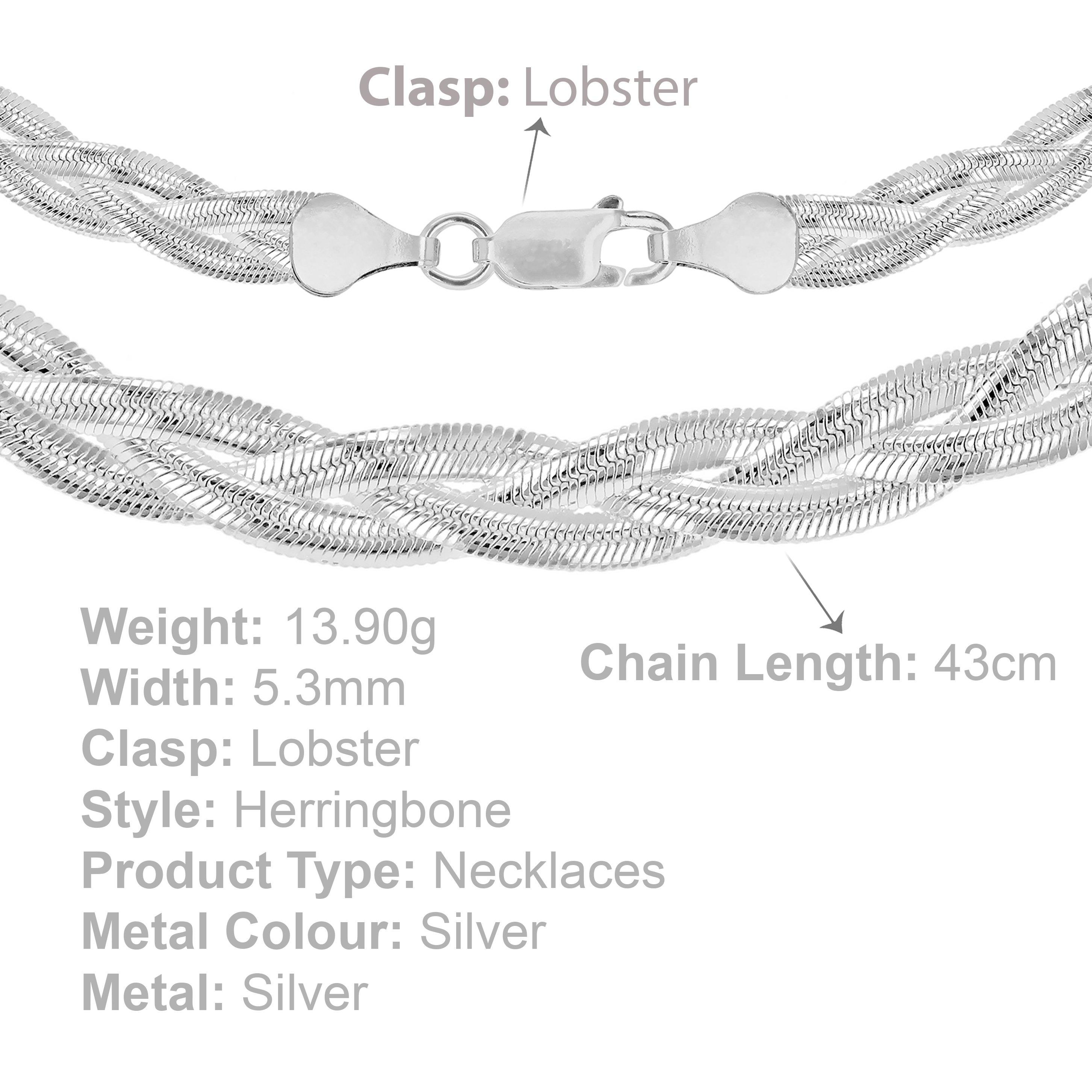 Sterling Silver - Be You - Sterling Silver Twined Herringbone Necklace - 4