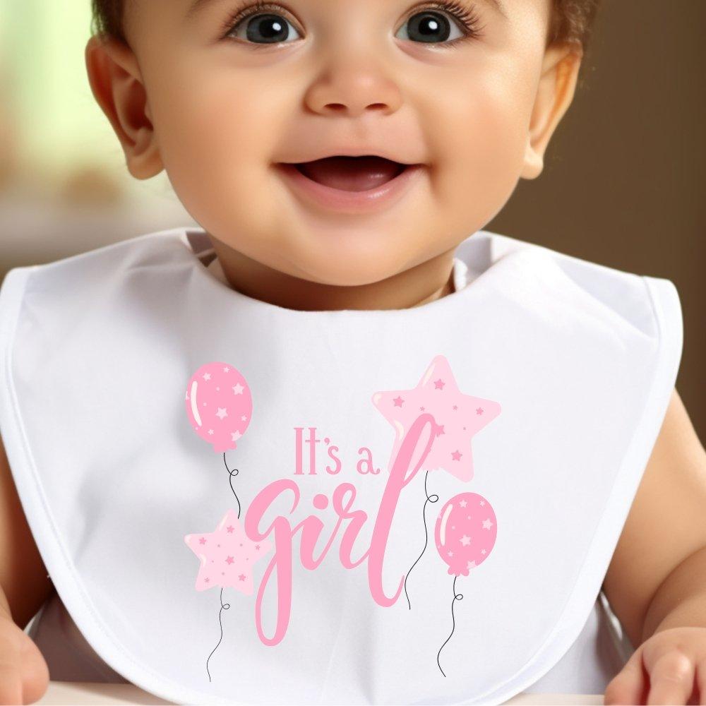 White - Aye Do Gifts - Its A Girl Baby Bib 7224-BBYbib