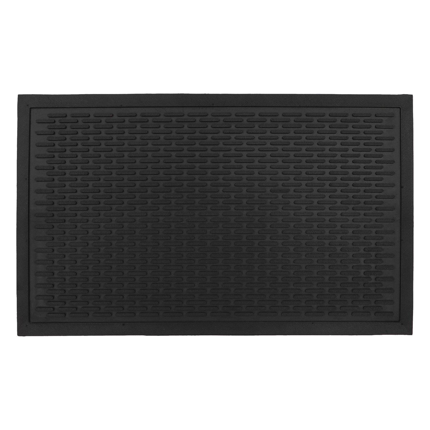 Black - JVL - Olympus Rubber Scraper Medium Doormat - 1