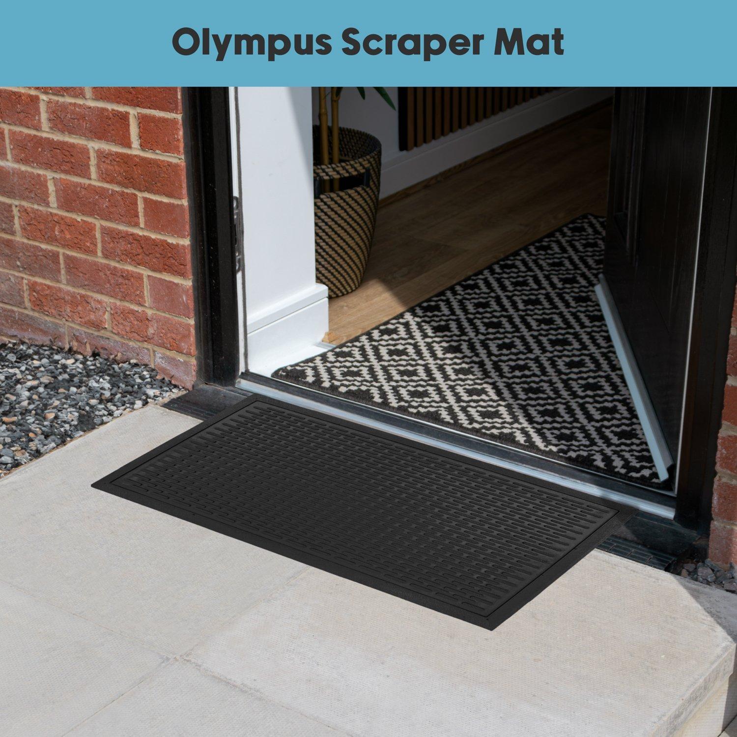 Black - JVL - Olympus Rubber Scraper Medium Doormat - 4