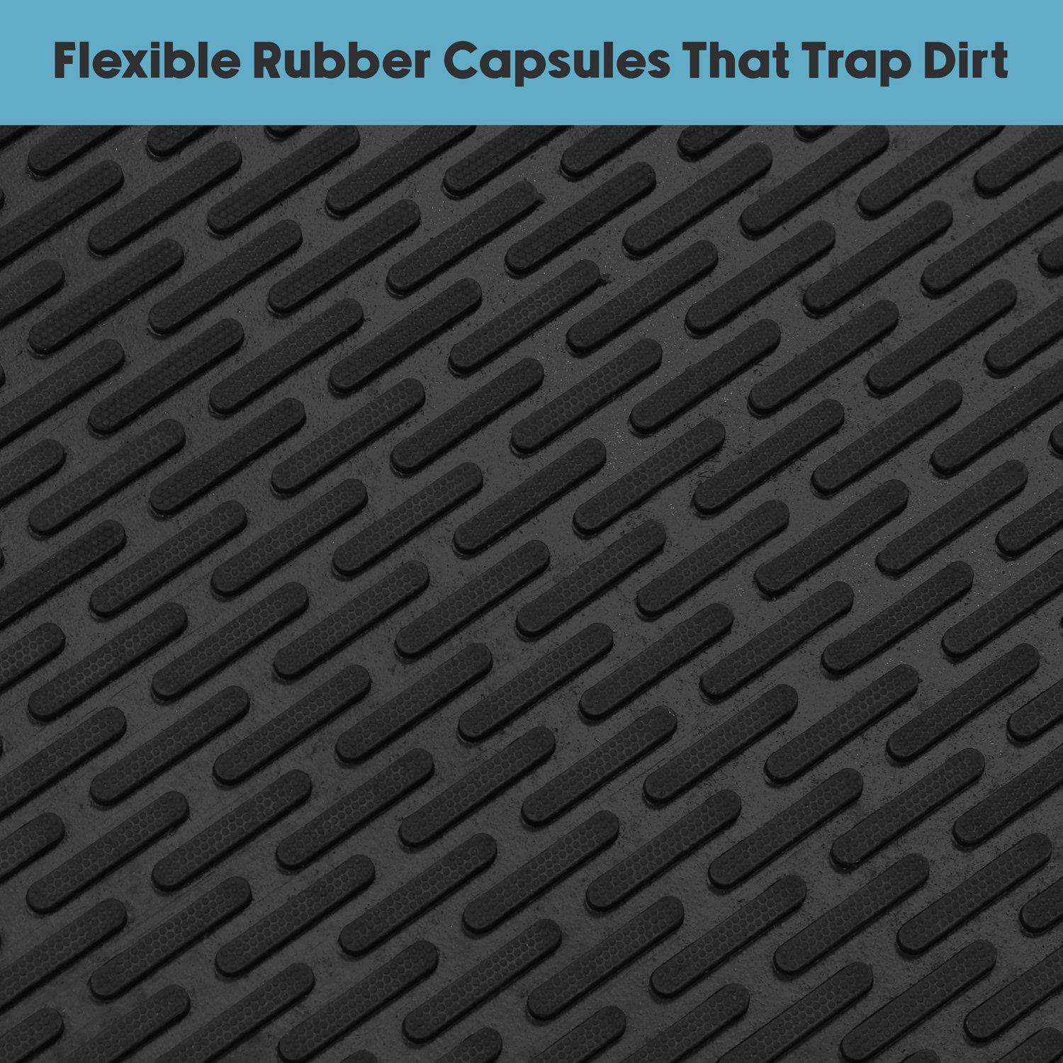 Black - JVL - Olympus Rubber Scraper Medium Doormat - 5