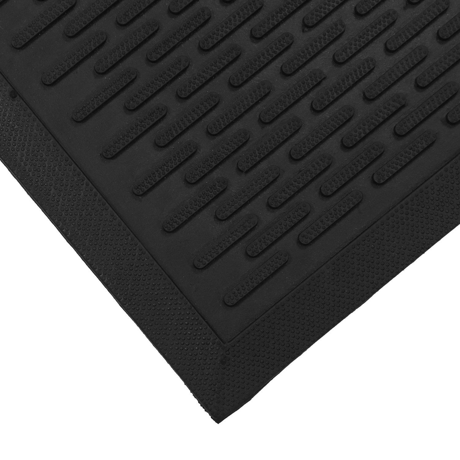 Black - JVL - Olympus Rubber Scraper Large Doormat - 2