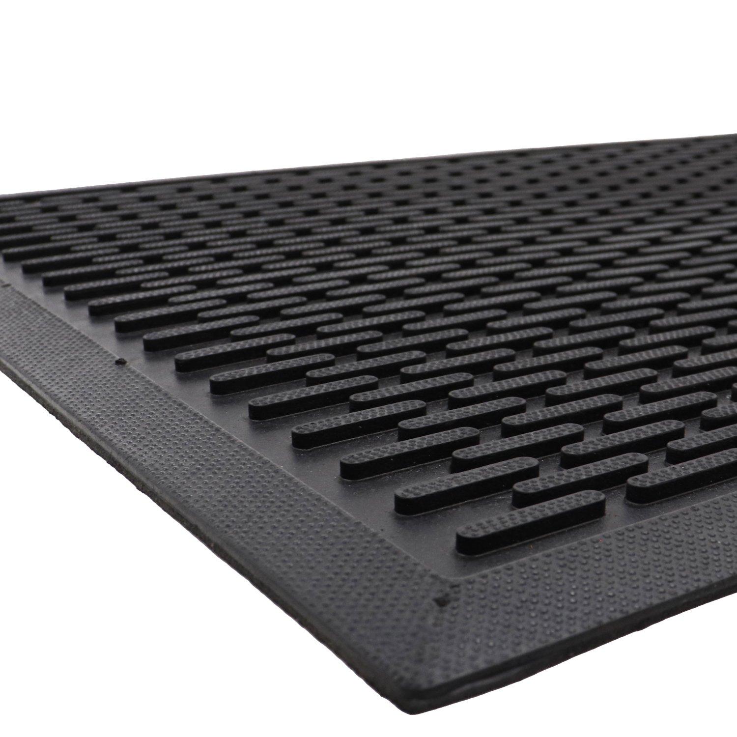 Black - JVL - Olympus Rubber Scraper Large Doormat - 4