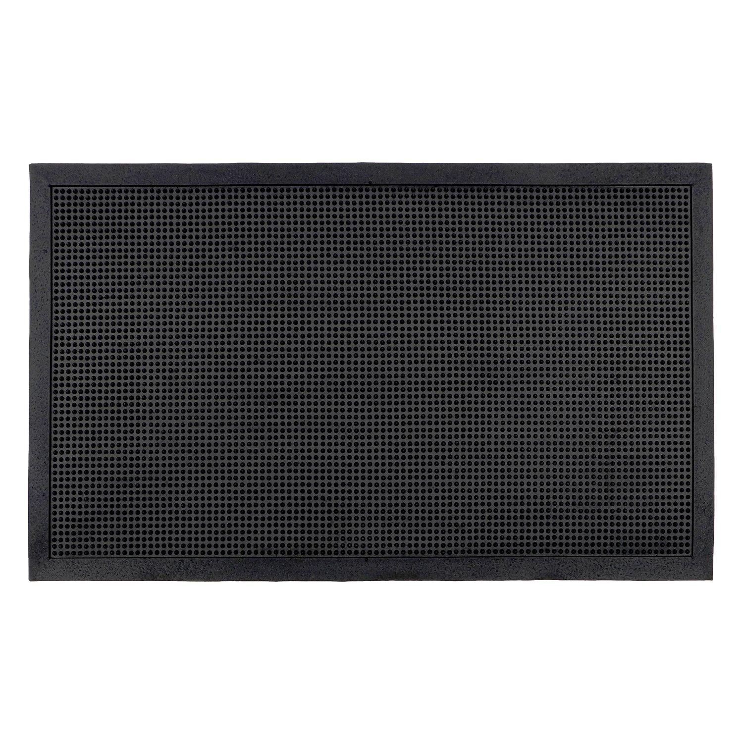 Black - JVL - Orion Rubber Scraper Medium Doormat - 1