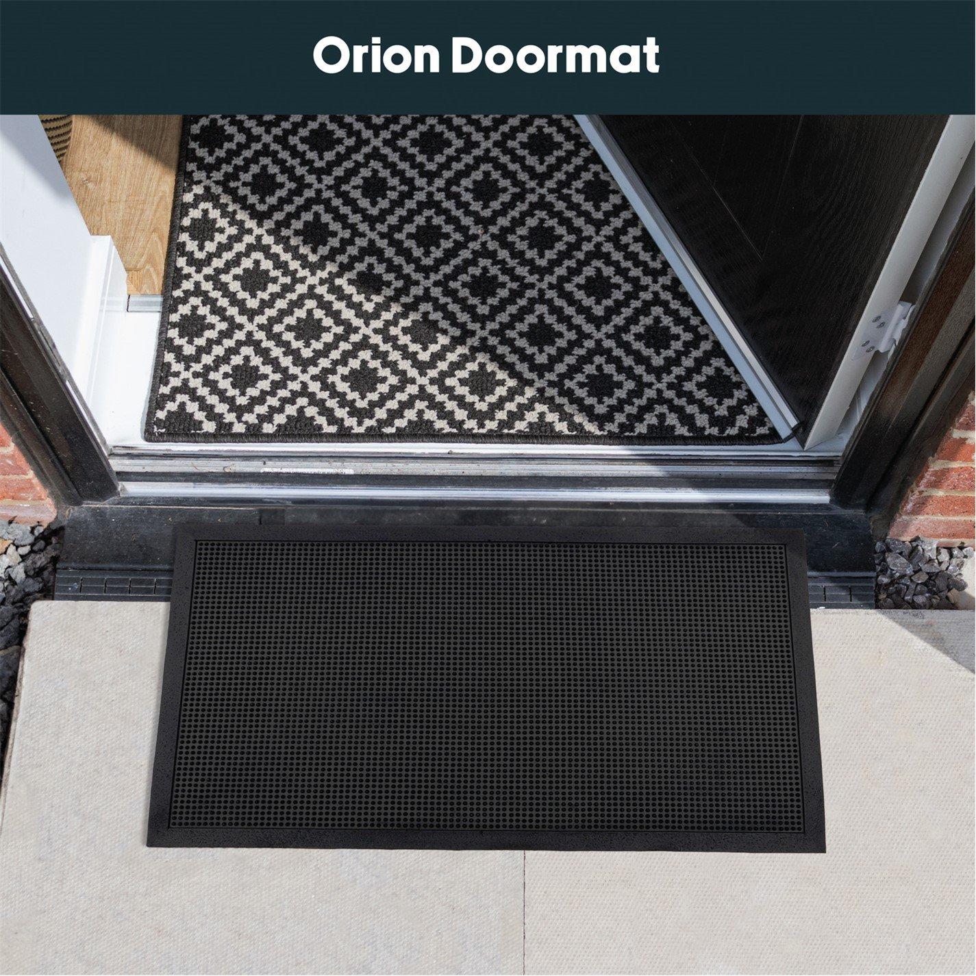 Jvl  Orion Rubber Scraper Medium Doormat - Black - 45 x 75 cm