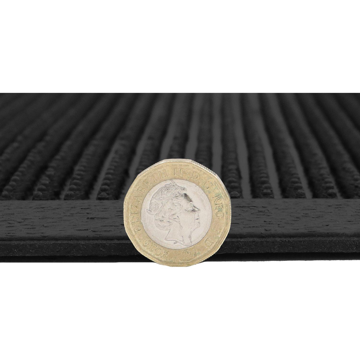 Black - JVL - Orion Rubber Scraper Medium Doormat - 5