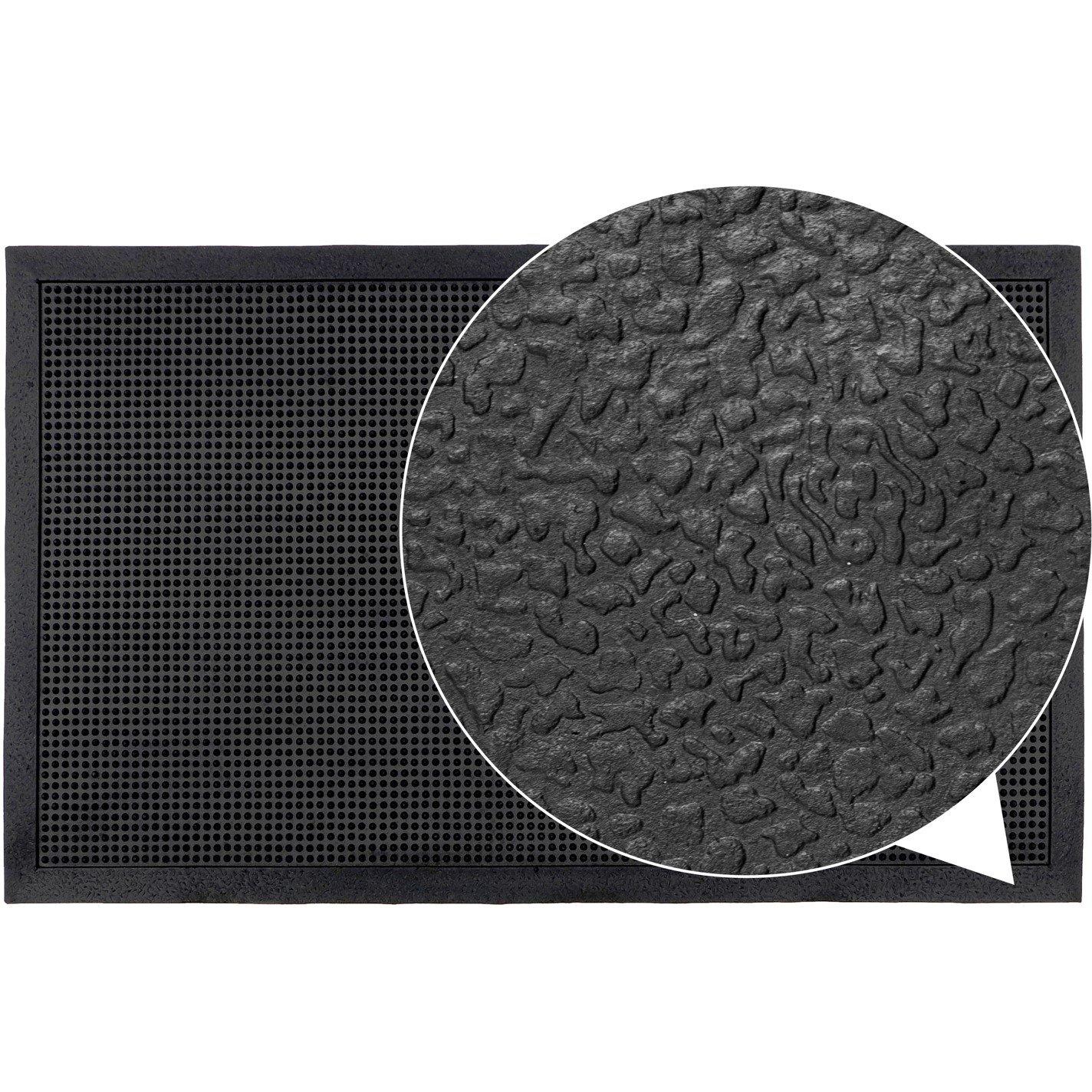 Black - JVL - Orion Rubber Scraper Medium Doormat - 6