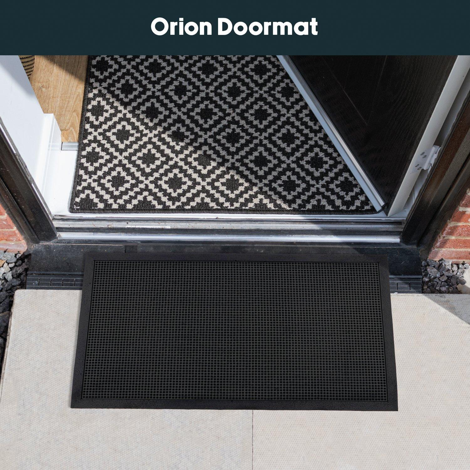 Black - JVL - Orion Rubber Scraper Medium Doormat - 7