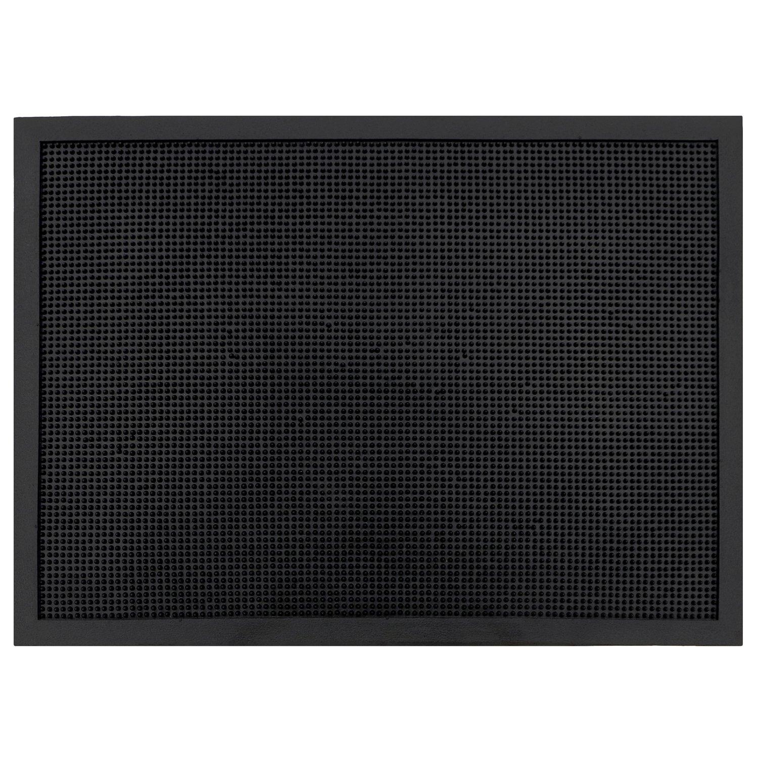 Black - JVL - Orion Rubber Scraper Large Doormat - 1