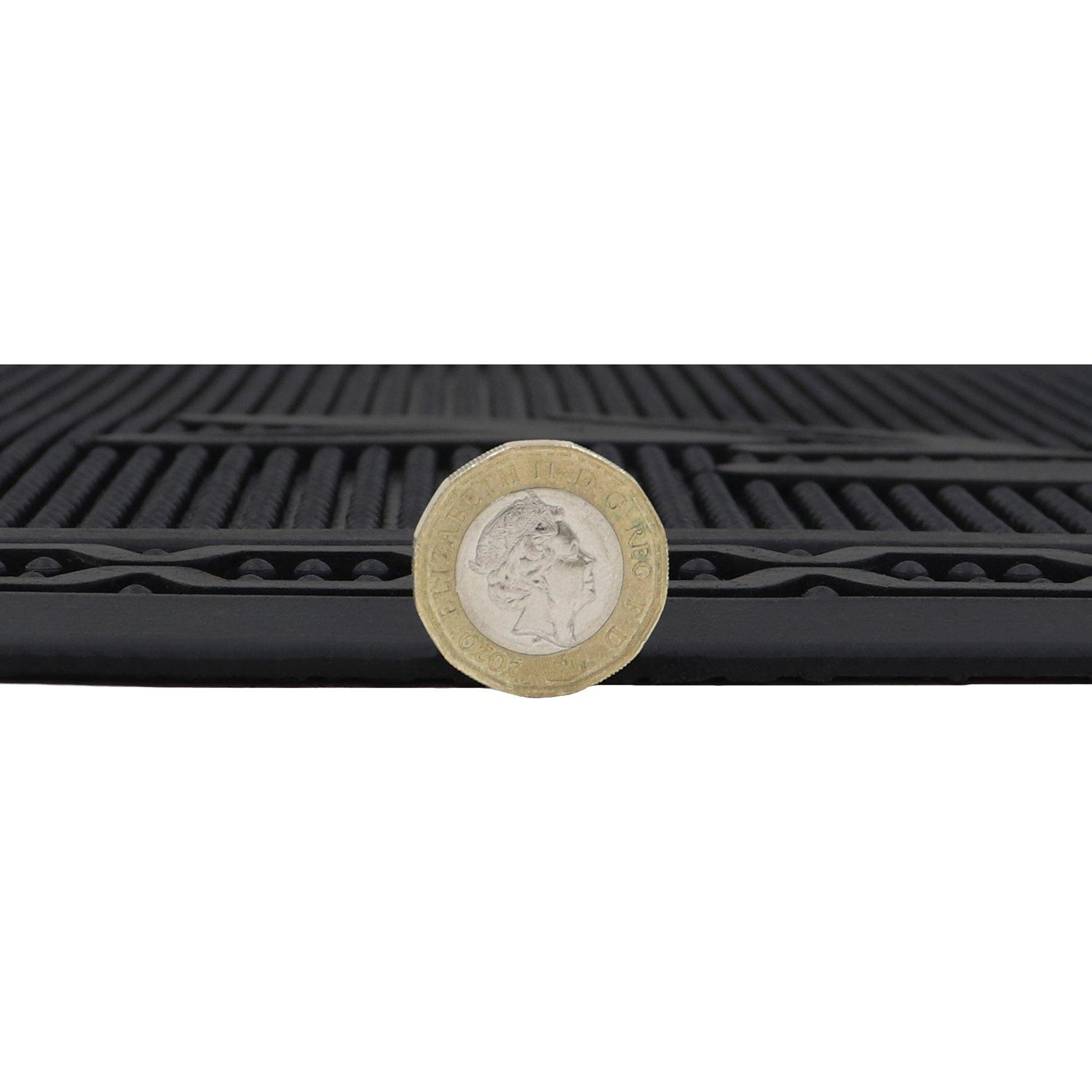 Black - JVL - Foliage Rubber Scraper Doormat - 6