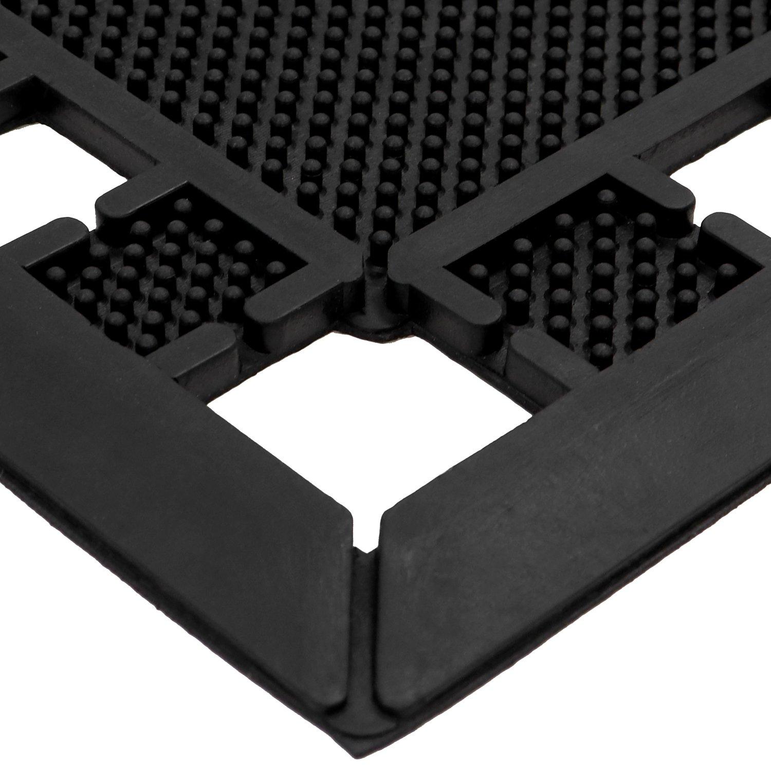 Black - JVL - Maiva Welcome Rubber Scraper Doormat - 4