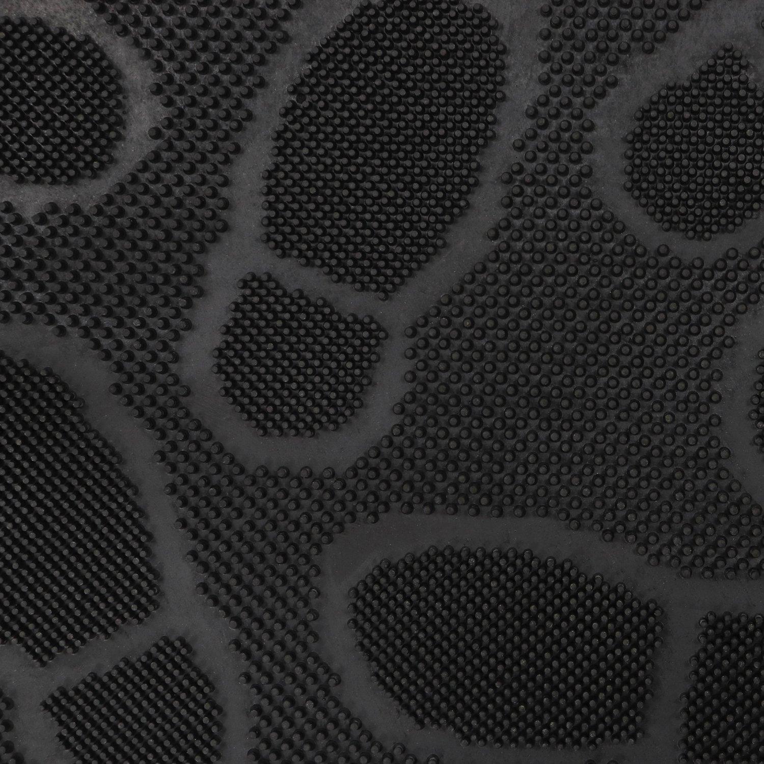 Black - JVL - Footprint Rubber Scraper Doormat - 3