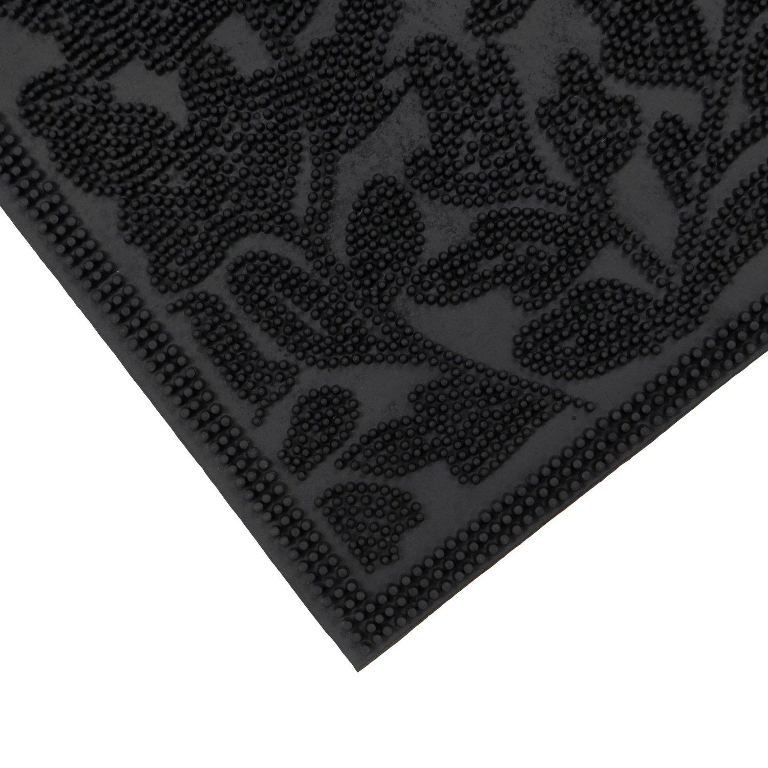 Black - JVL - Botany Rubber Scraper Doormat - 2