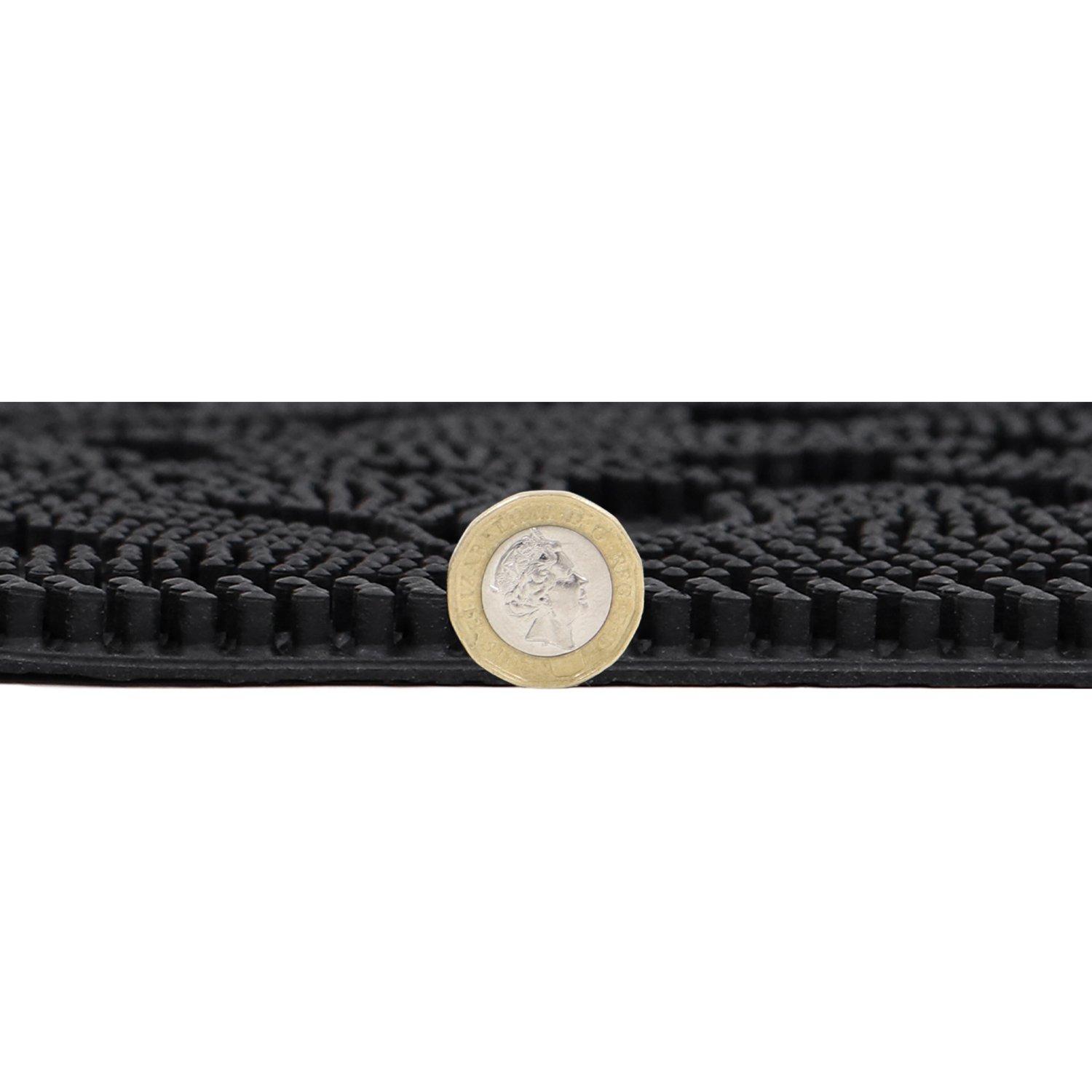 Black - JVL - Botany Rubber Scraper Doormat - 4