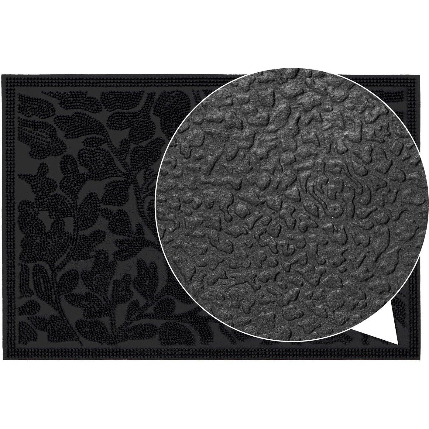 Black - JVL - Botany Rubber Scraper Doormat - 5