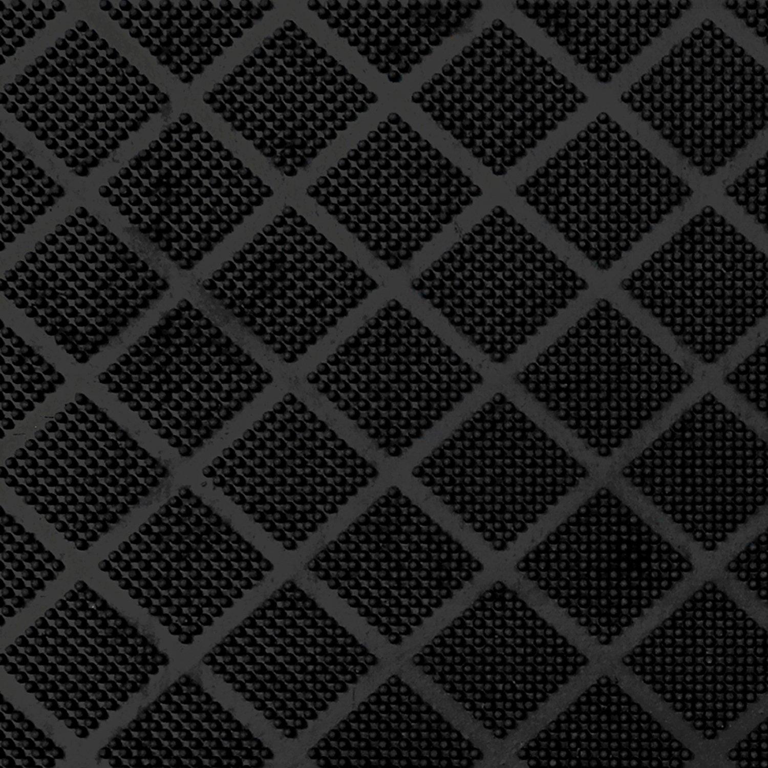 Black - JVL - Harlequin Rubber Scraper Doormat - 3