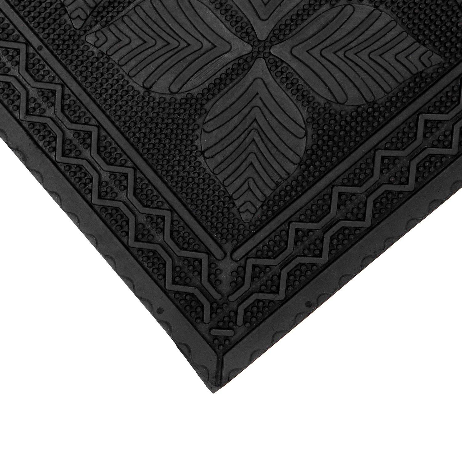 Black - JVL - Linden Rubber Scraper Doormat - 2