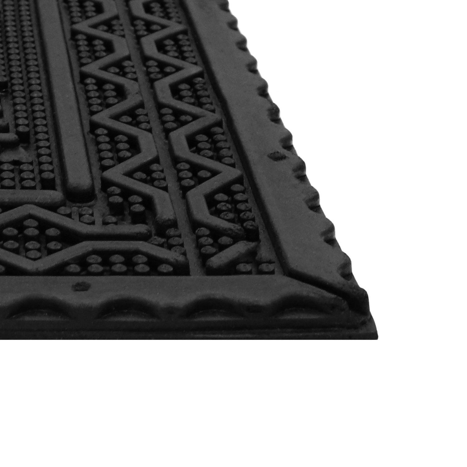 Black - JVL - Linden Rubber Scraper Doormat - 5