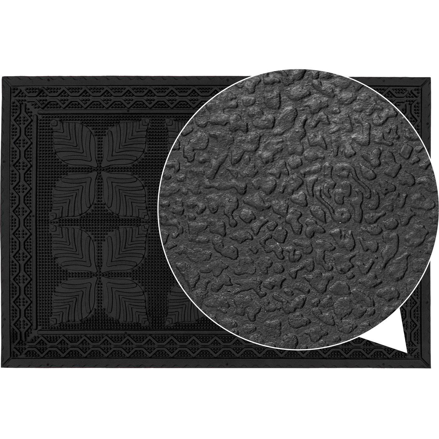Black - JVL - Linden Rubber Scraper Doormat - 7