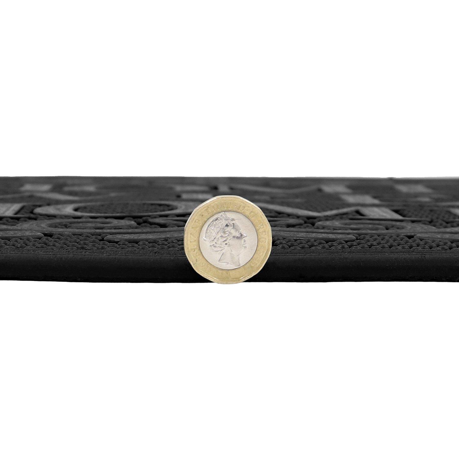 Black - JVL - Home Sweet Home Rubber Scraper Doormat - 4