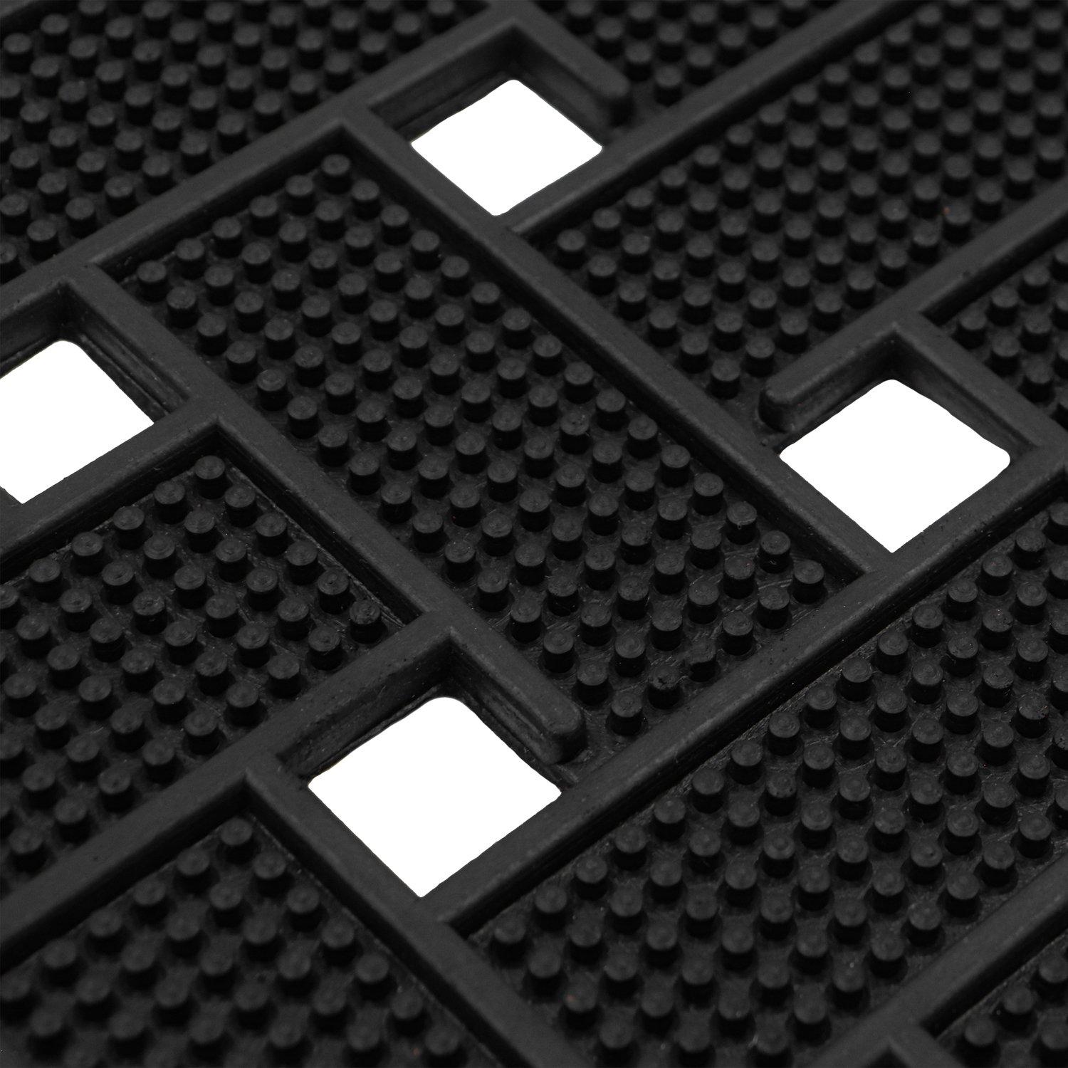 Black - JVL - Lattice Rubber Scraper Doormat - 3