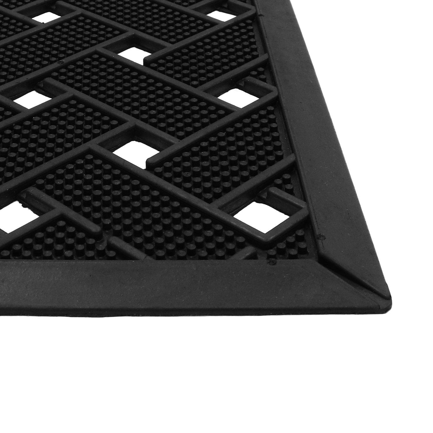Black - JVL - Lattice Rubber Scraper Doormat - 4