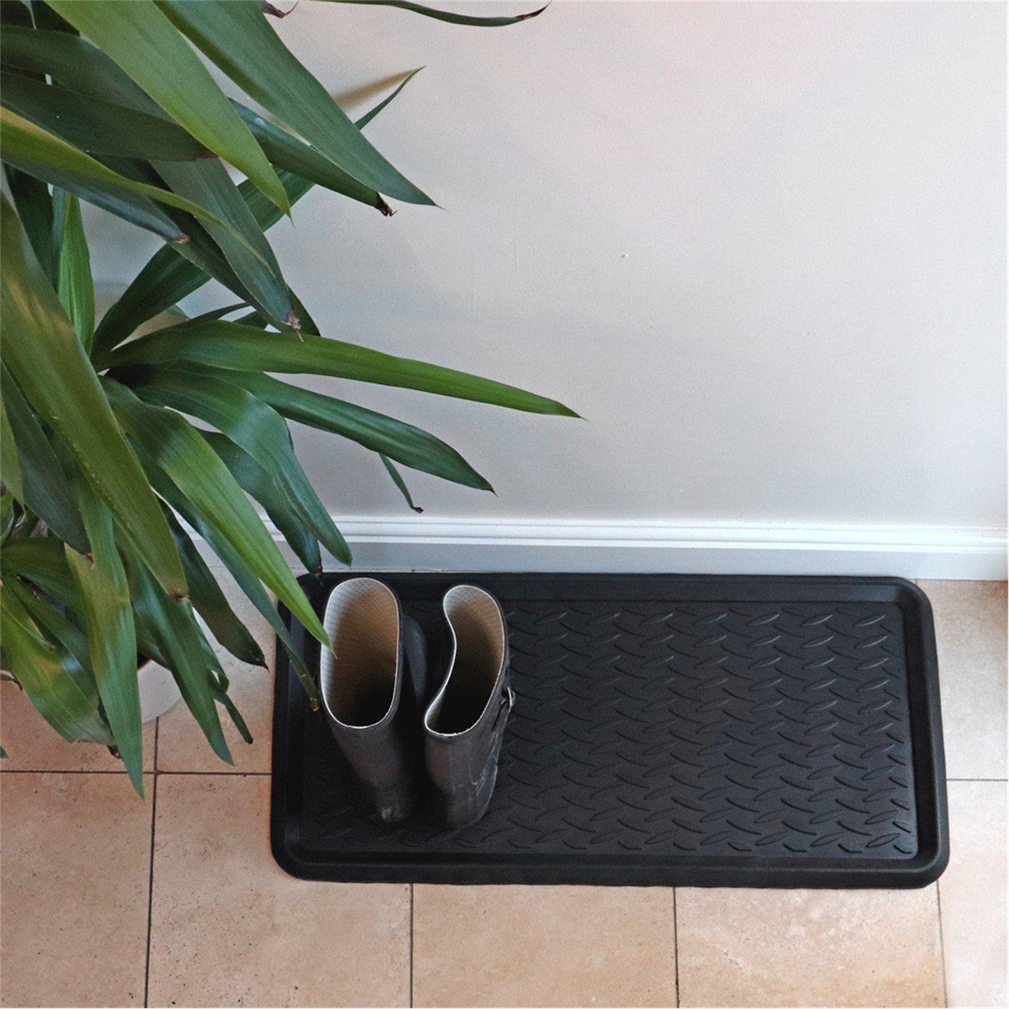 Jvl  Opus Rubber Boot Tray Mat - Black - 41 x 81 cm