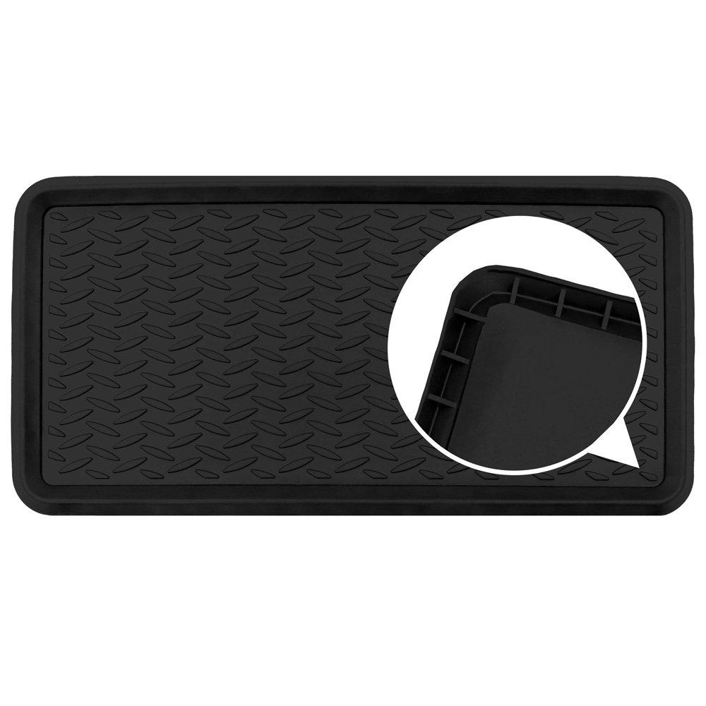 Black - JVL - Opus Rubber Boot Tray Mat - 6